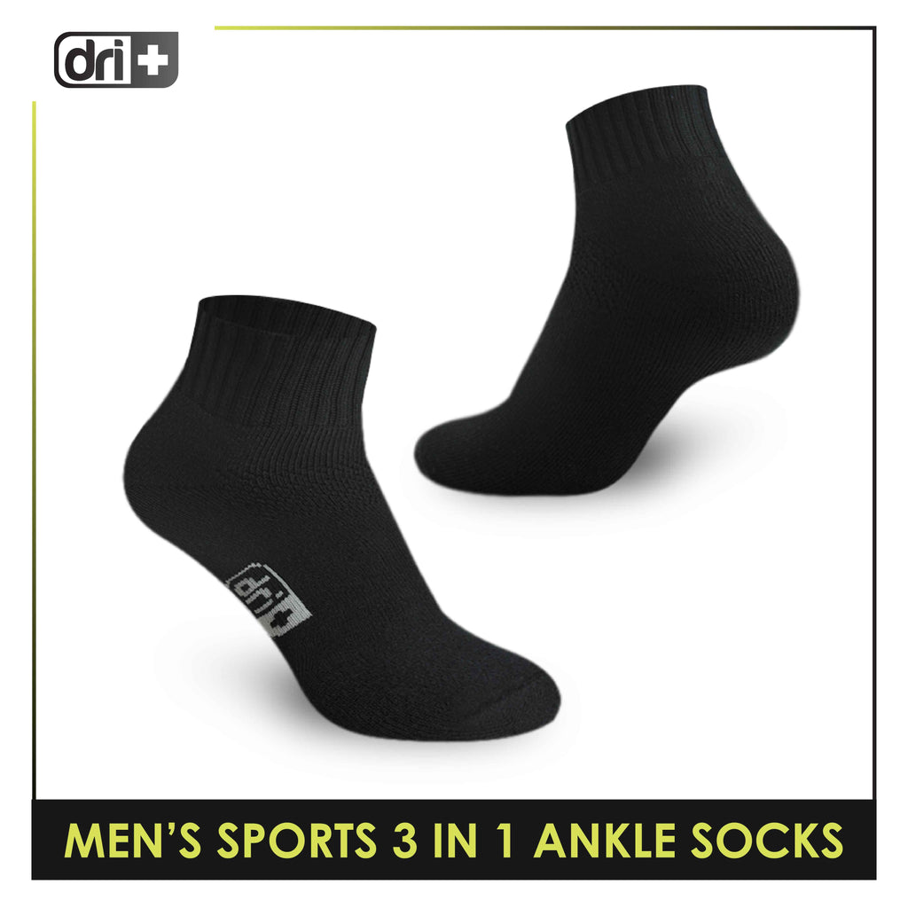 Dri Plus Men's Cotton Thick Sports Ankle Socks 3 pairs in a pack DMSKG15