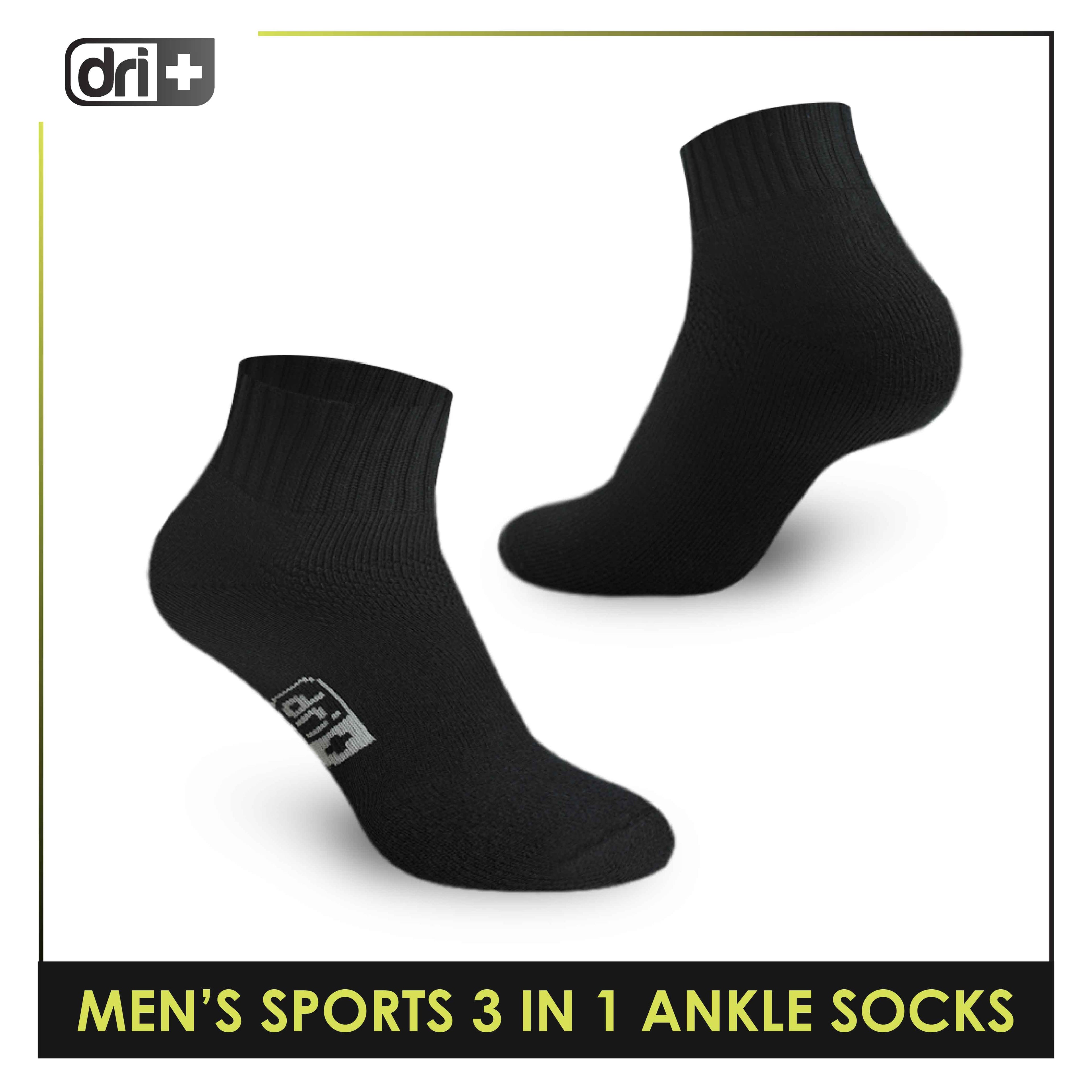Dri Plus Men's Cotton Thick Sports Ankle Socks 3 pairs in a pack DMSKG15