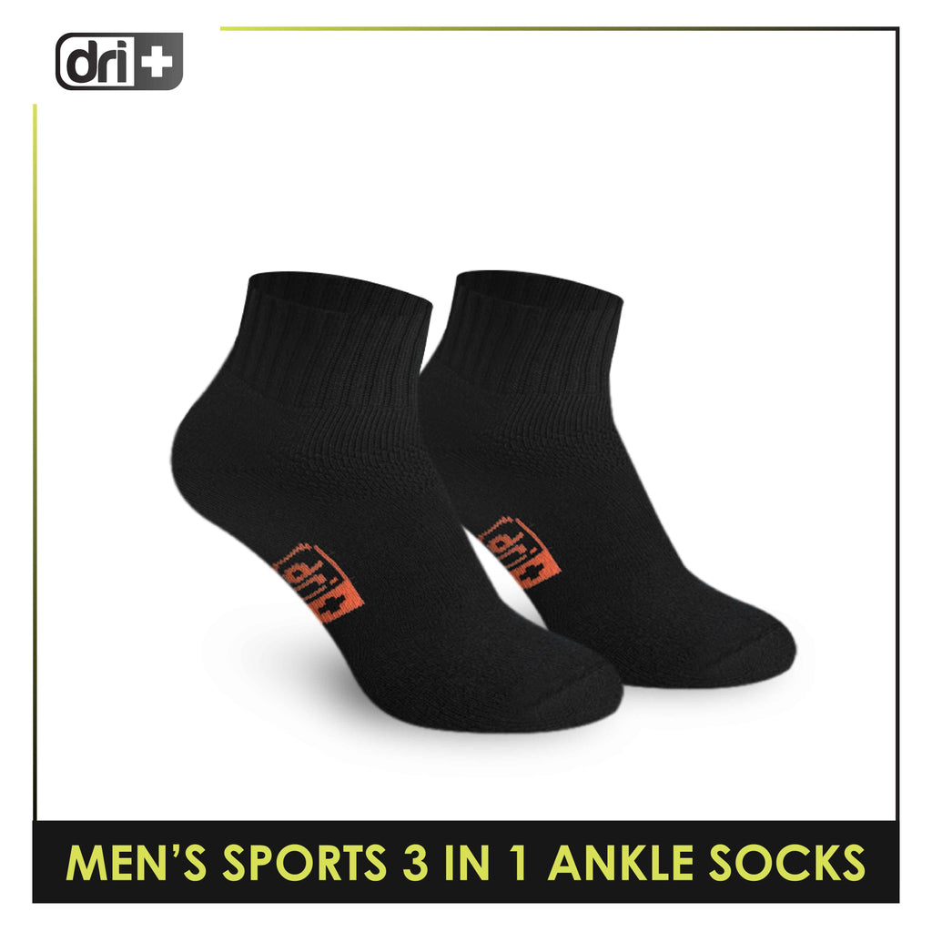 Dri Plus Men's Cotton Thick Sports Ankle Socks 3 pairs in a pack DMSKG15