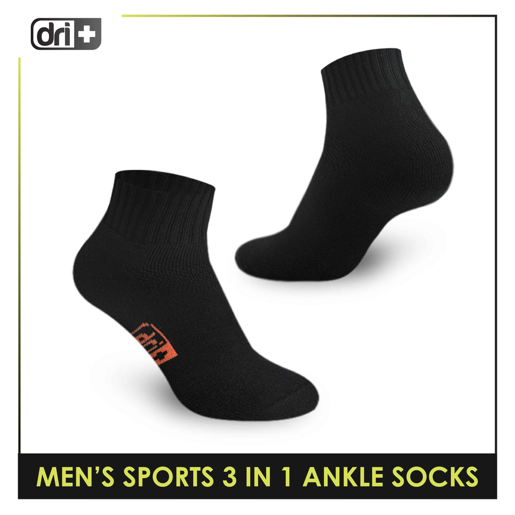 Dri Plus Men's Cotton Thick Sports Ankle Socks 3 pairs in a pack DMSKG15