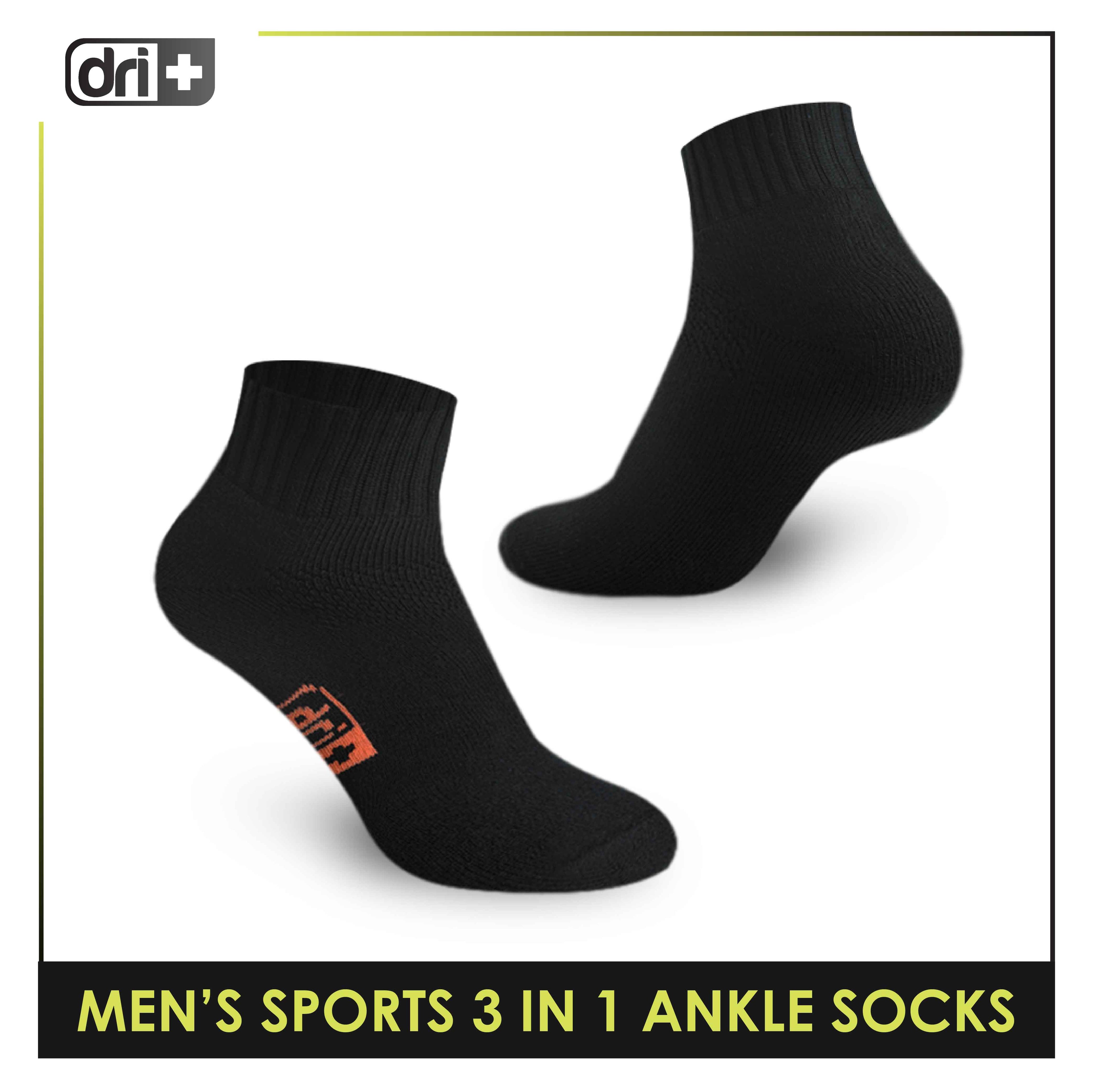 Dri Plus Men's Cotton Thick Sports Ankle Socks 3 pairs in a pack DMSKG15