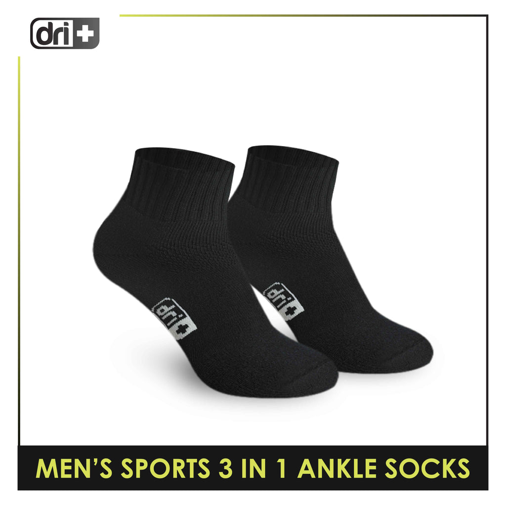 Dri Plus Men's Cotton Thick Sports Ankle Socks 3 pairs in a pack DMSKG15