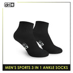 Dri Plus Men's Cotton Thick Sports Ankle Socks 3 pairs in a pack DMSKG15