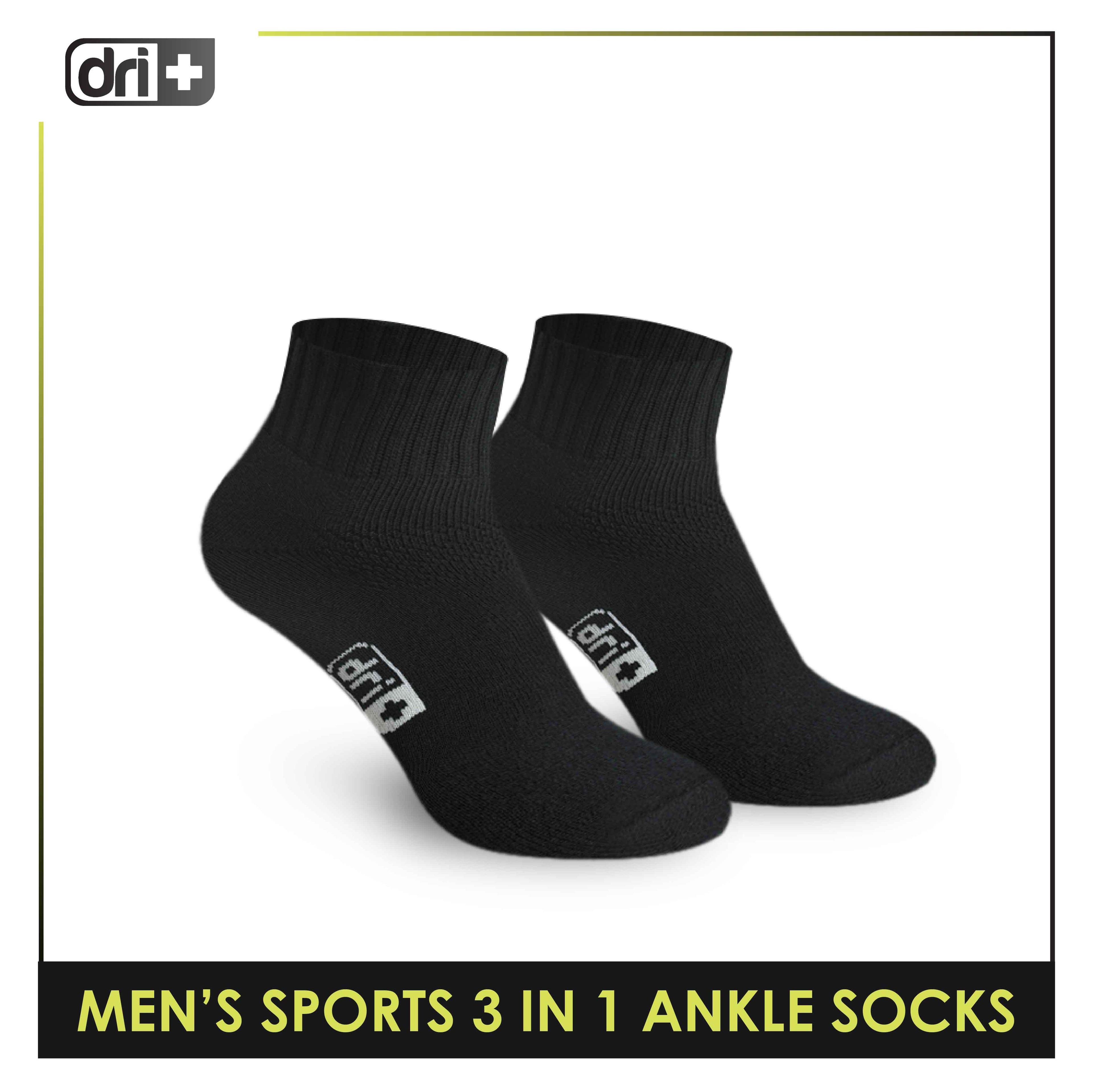 Dri Plus Men's Cotton Thick Sports Ankle Socks 3 pairs in a pack DMSKG15