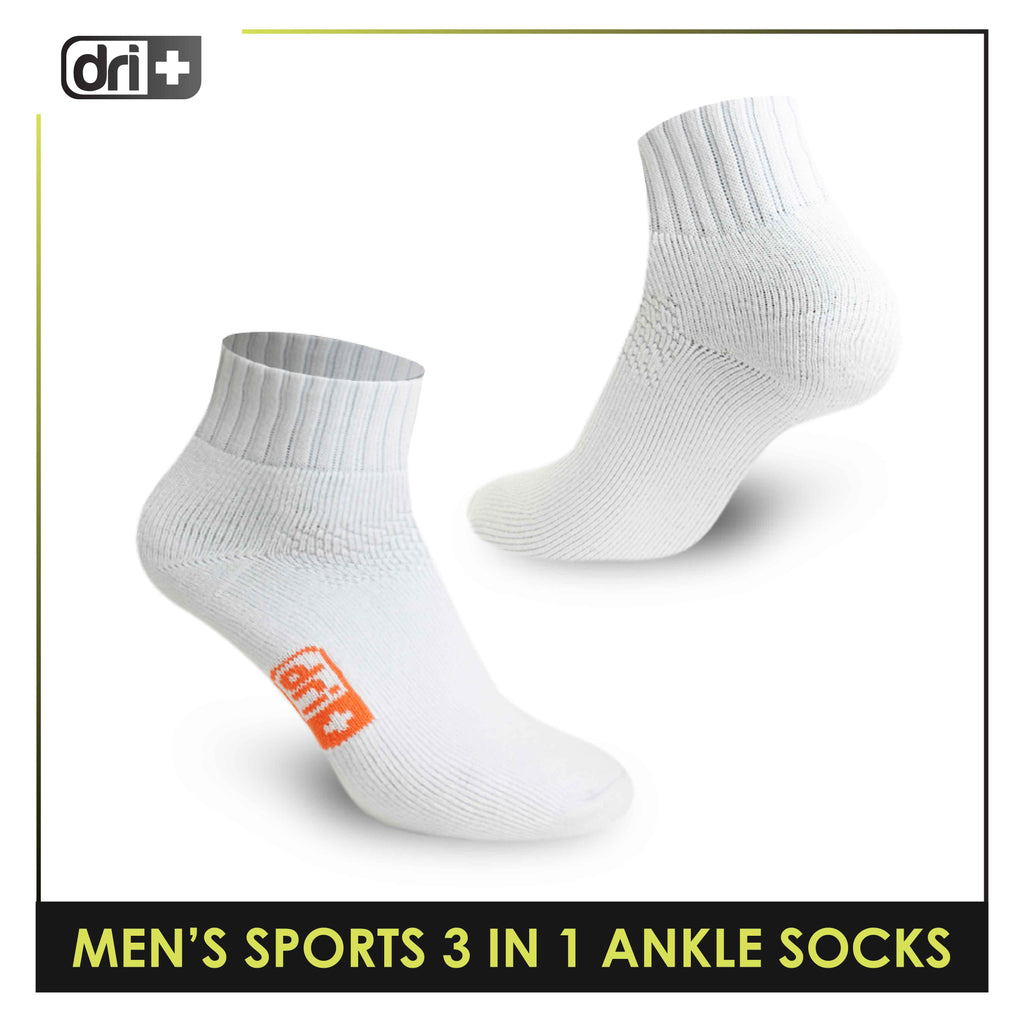 Dri Plus Men's Cotton Thick Sports Ankle Socks 3 pairs in a pack DMSKG15