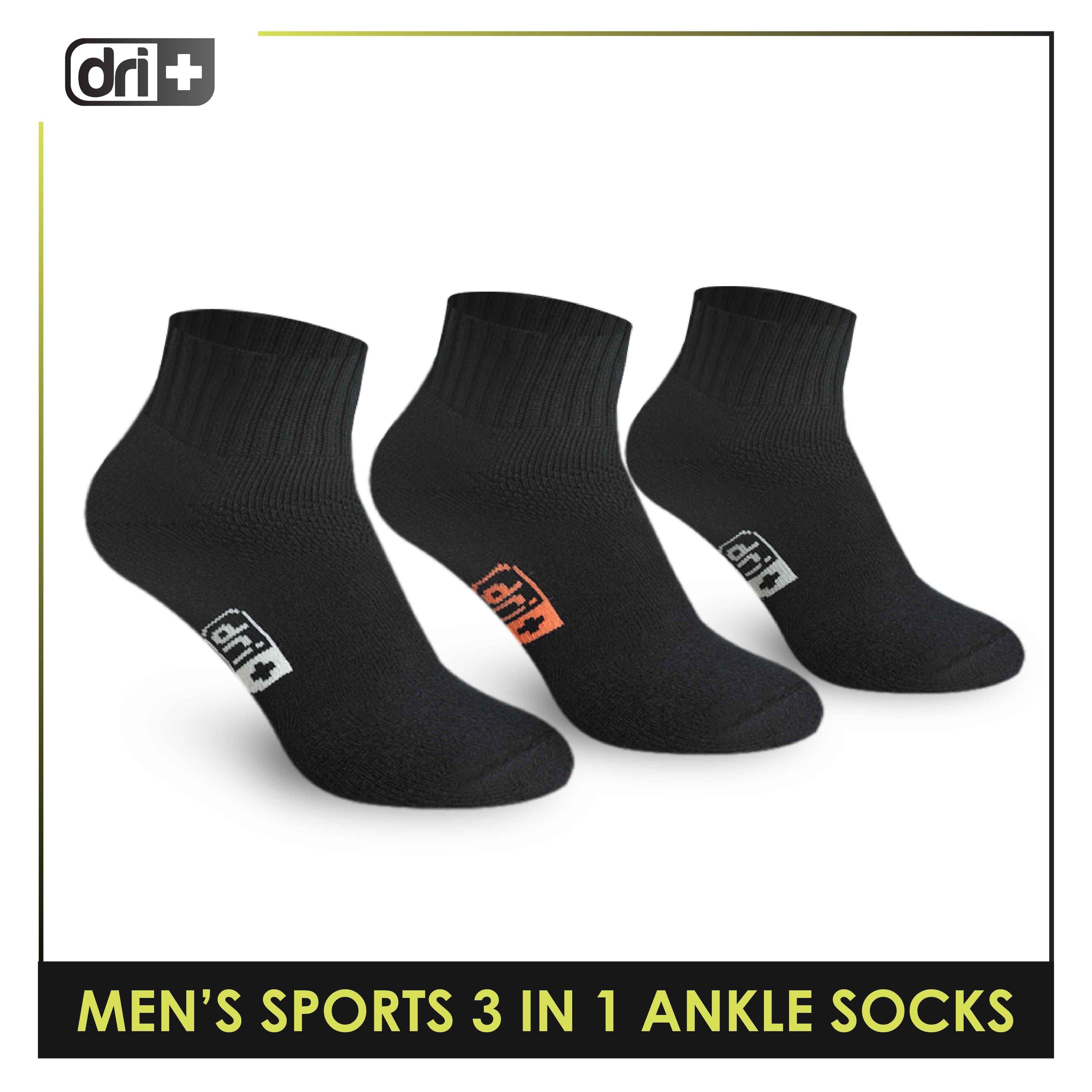 Dri Plus Men's Cotton Thick Sports Ankle Socks 3 pairs in a pack DMSKG15