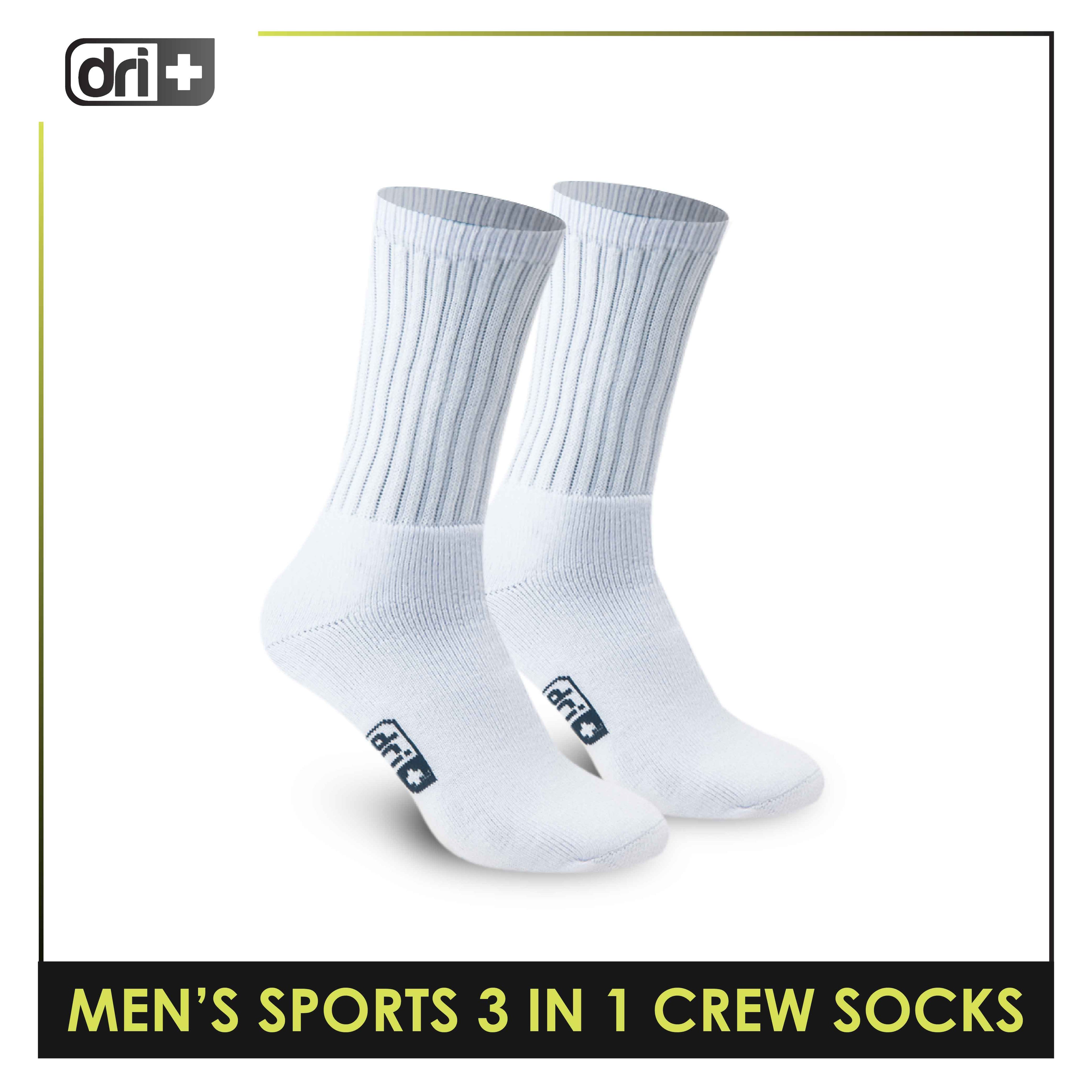 Dri Plus Men's Thick Cotton Sports Crew Length Socks 3 pairs in a pack DMSKG16