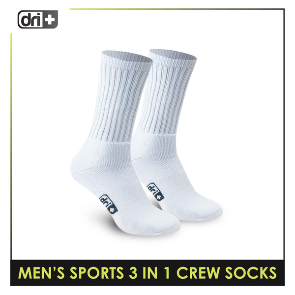 Dri Plus Men's Thick Cotton Sports Crew Length Socks 3 pairs in a pack DMSKG16