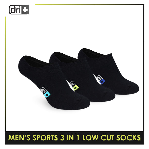 Dri Plus Men's Cotton Thick Sports Low Cut Socks 3 pairs in a pack DMSKG17
