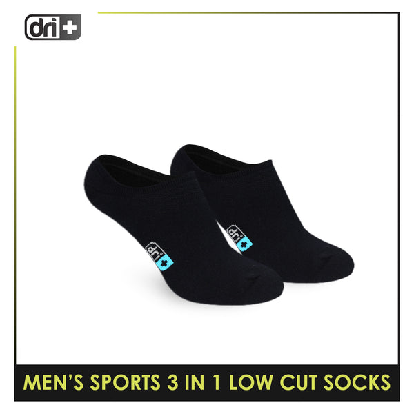 Dri Plus Men's Cotton Thick Sports Low Cut Socks 3 pairs in a pack DMSKG17