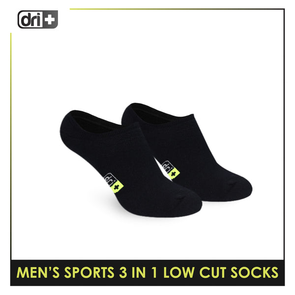 Dri Plus Men's Cotton Thick Sports Low Cut Socks 3 pairs in a pack DMSKG17