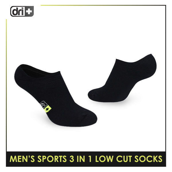 Dri Plus Men's Cotton Thick Sports Low Cut Socks 3 pairs in a pack DMSKG17