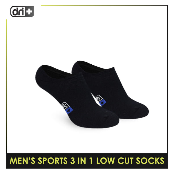 Dri Plus Men's Cotton Thick Sports Low Cut Socks 3 pairs in a pack DMSKG17