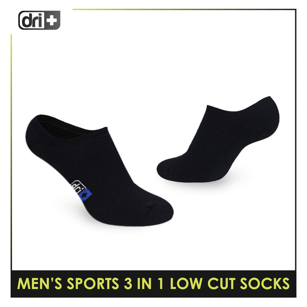 Dri Plus Men's Cotton Thick Sports Low Cut Socks 3 pairs in a pack DMSKG17