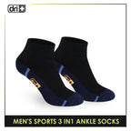 Dri Plus Men's Thick Sports Ankle Socks 3 pairs in a pack DMSKG18
