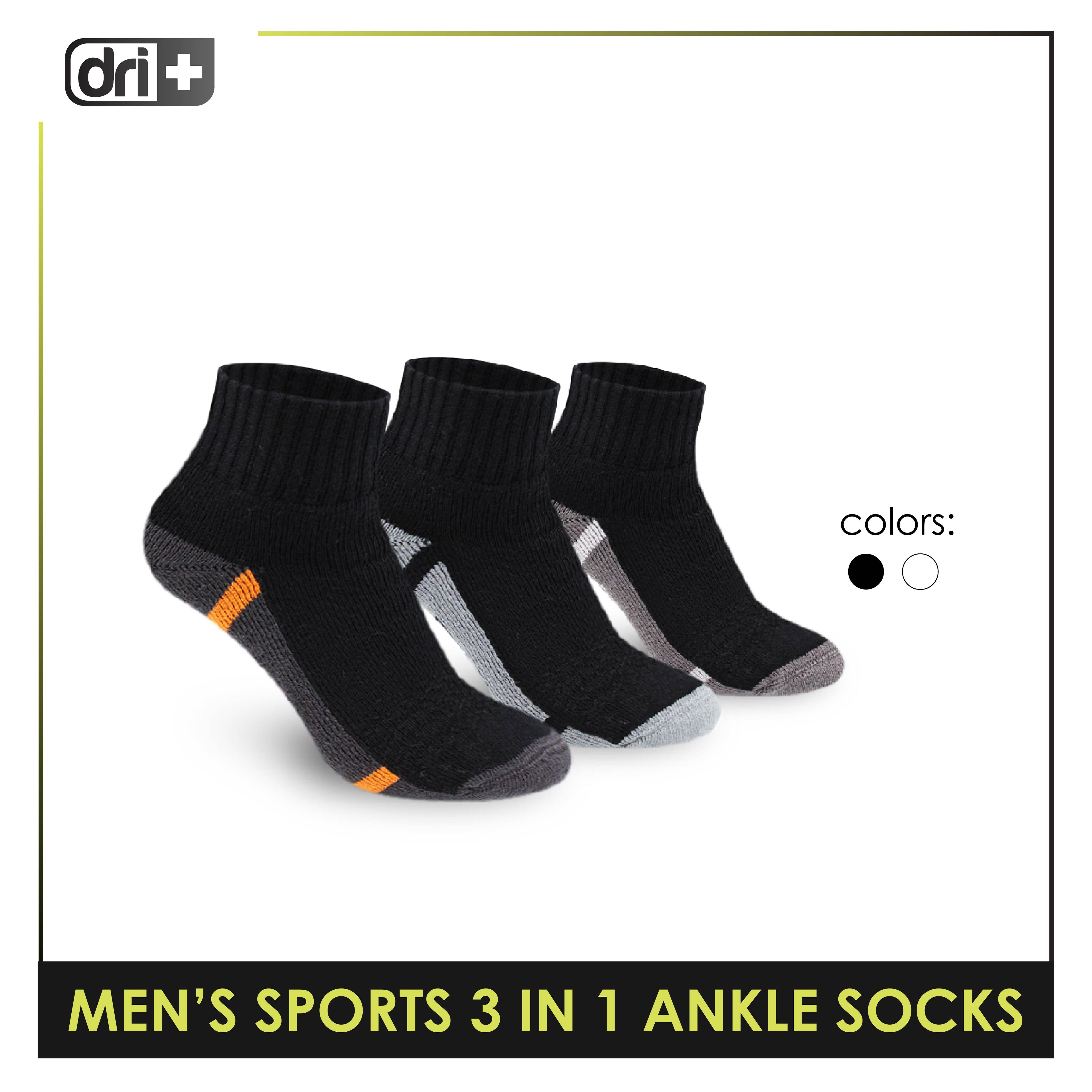 Dri Plus Men's Thick Sports Ankle Socks 3 pairs in a pack DMSKG18