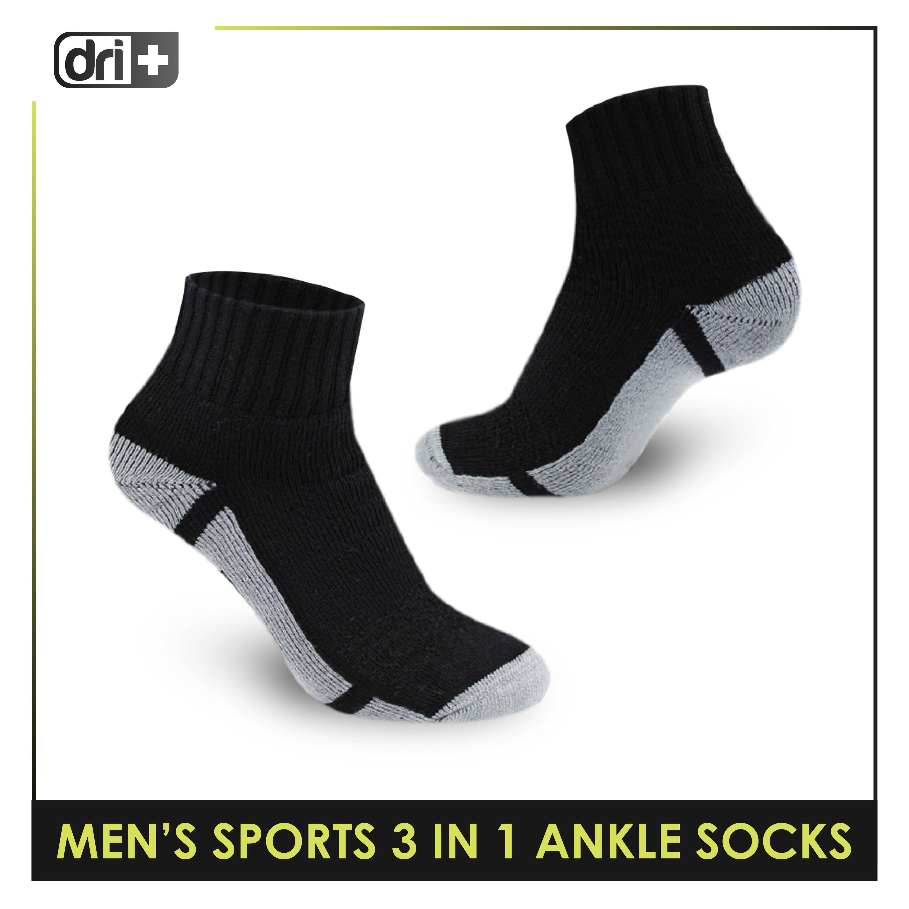 Dri Plus Men's Thick Sports Ankle Socks 3 pairs in a pack DMSKG18