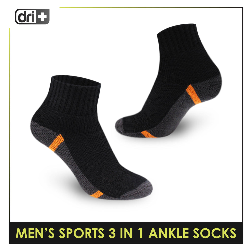 Dri Plus Men's Thick Sports Ankle Socks 3 pairs in a pack DMSKG18