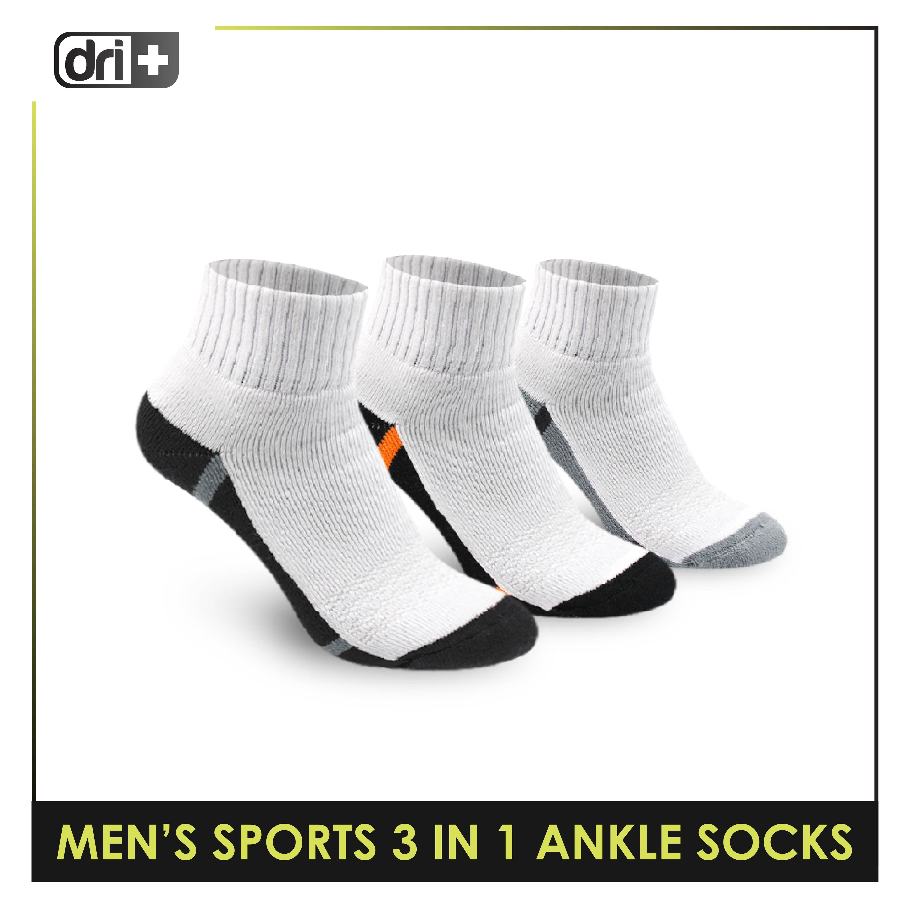 Dri Plus Men's Thick Sports Ankle Socks 3 pairs in a pack DMSKG18