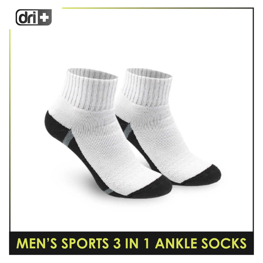 Dri Plus Men's Thick Sports Ankle Socks 3 pairs in a pack DMSKG18