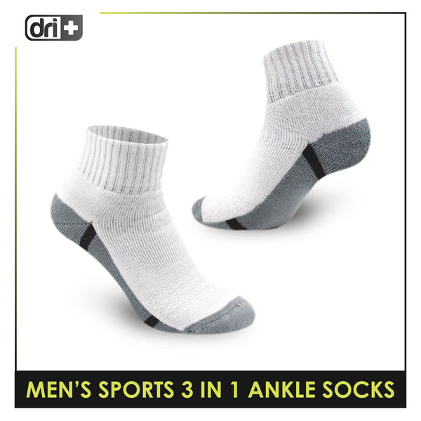 Dri Plus Men's Thick Sports Ankle Socks 3 pairs in a pack DMSKG18