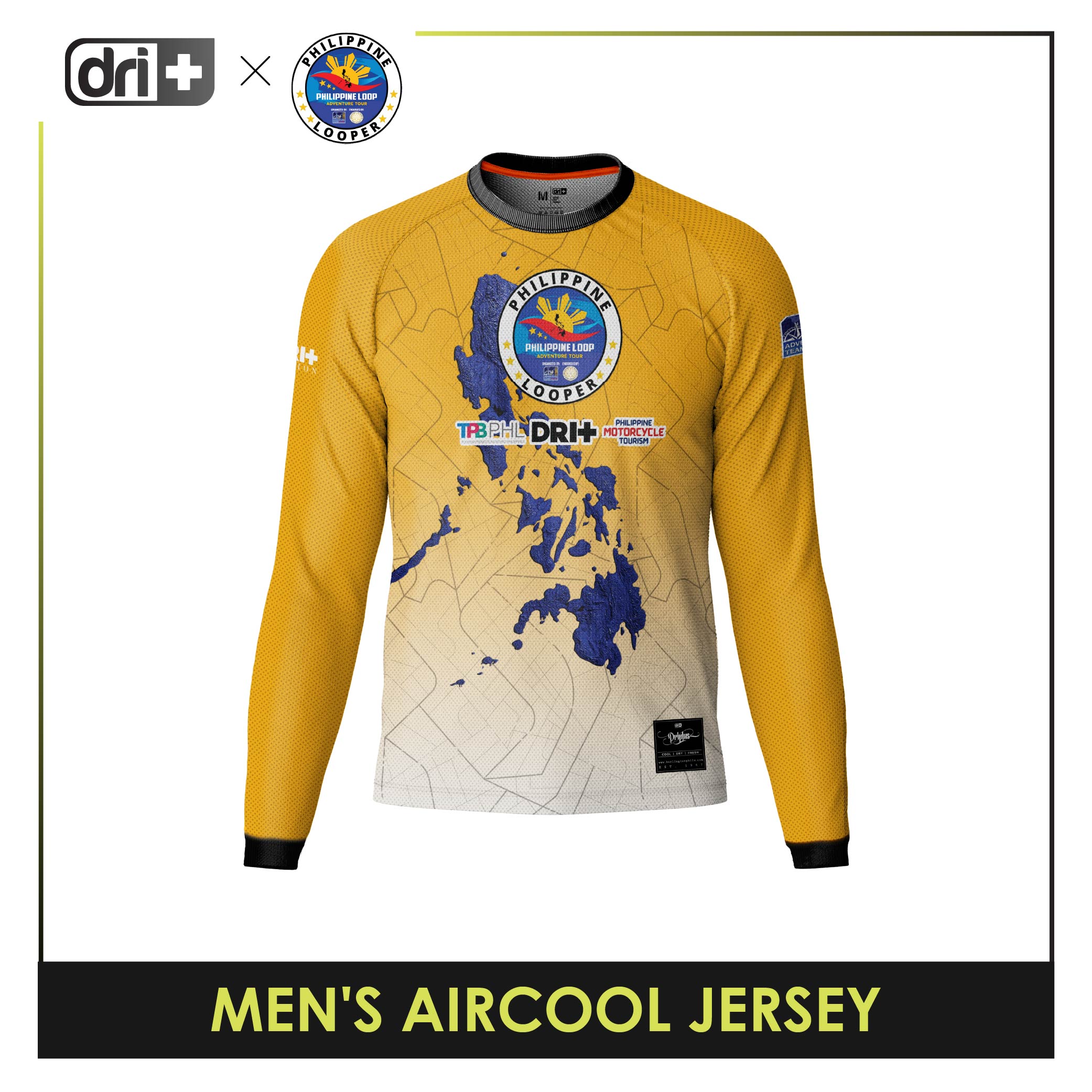 Dri Plus x Philippine Loop Men's Odor Free Motorcycle Jersey Long Sleeve 1 pc DMSSJR4404