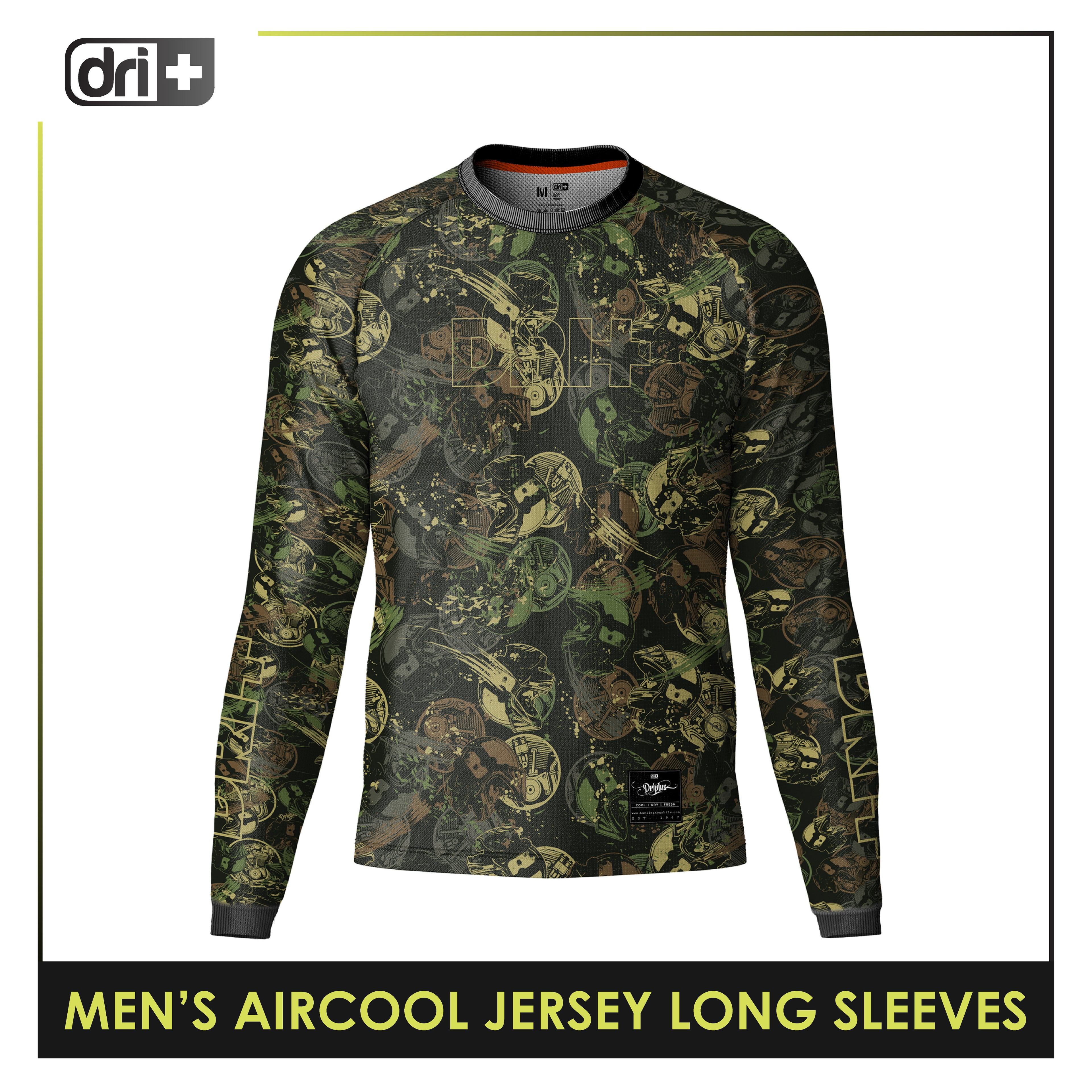 Dri Plus Men's Camo Collection Aircool Jersey Long Sleeves 1pc DMSSJR512
