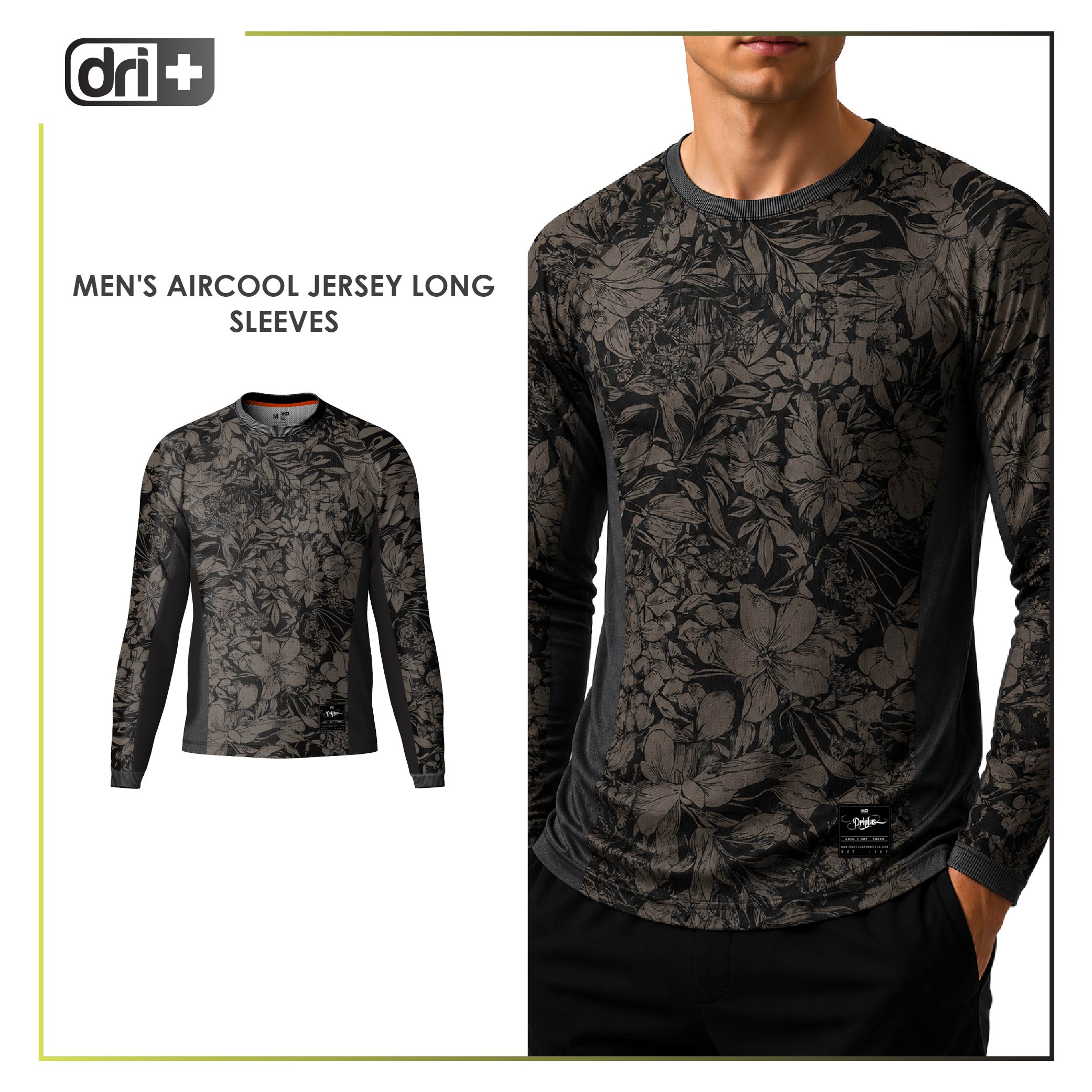 Dri Plus Men's Camo Collection Aircool Jersey Long Sleeves 1pc DMSSJR513