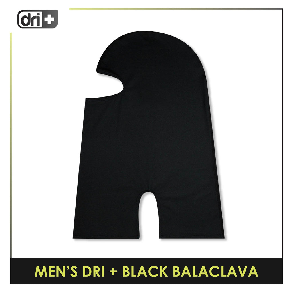 Dri Plus Men's Black Washable Multi-Functional Moisture Wicking Balaclava 1 piece DUMB512