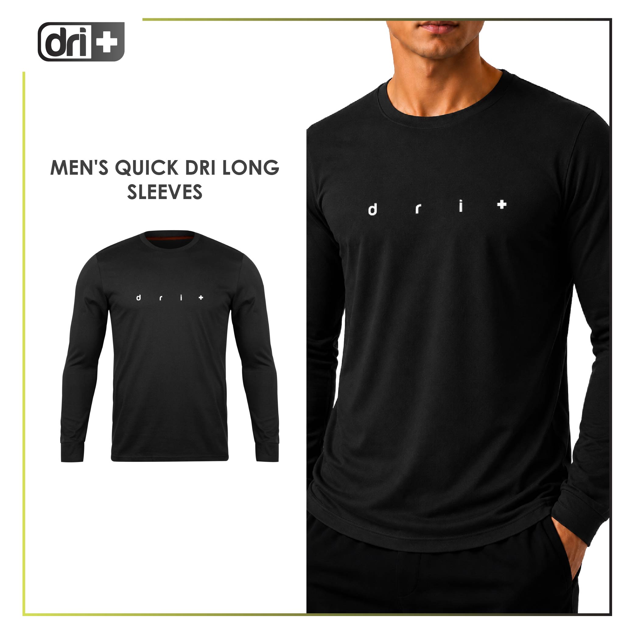 Dri Plus Men's Quick Dri Long Sleeve 1 piece DUMSJ4401