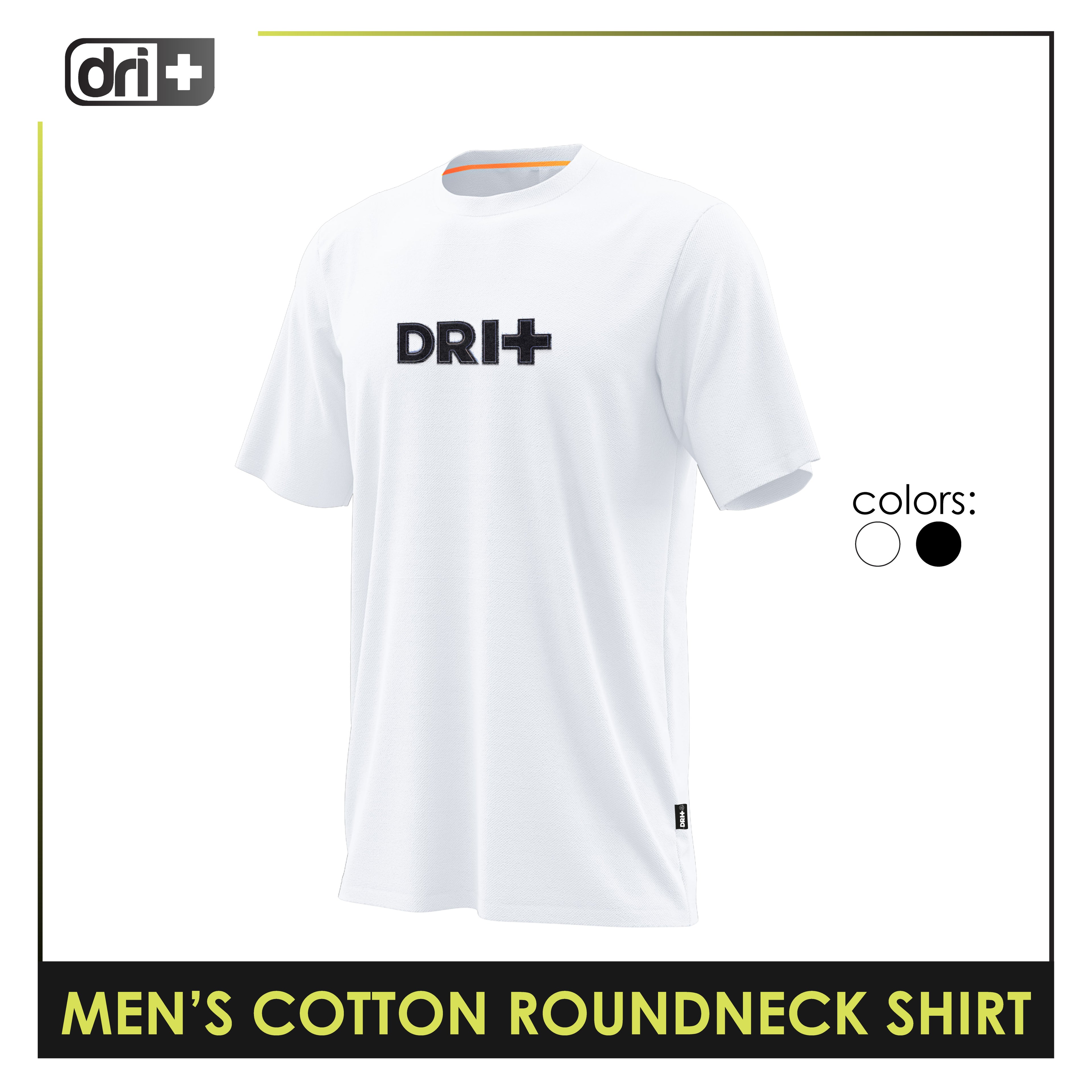 Dri Plus Men’s Anti-Odor Sweat Wicking Cotton Roundneck Shirt 1pc DUMSRC524