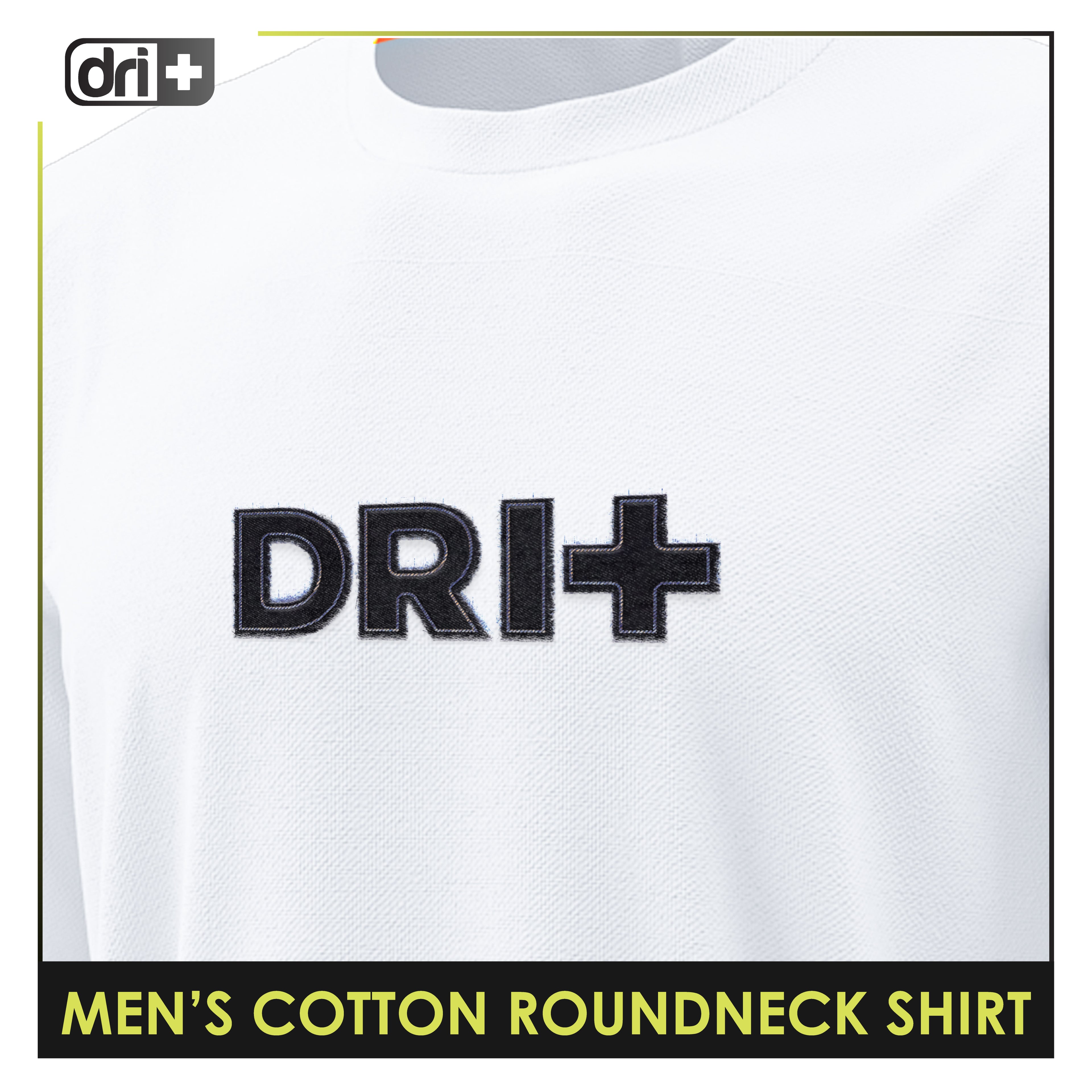 Dri Plus Men’s Anti-Odor Sweat Wicking Cotton Roundneck Shirt 1pc DUMSRC524