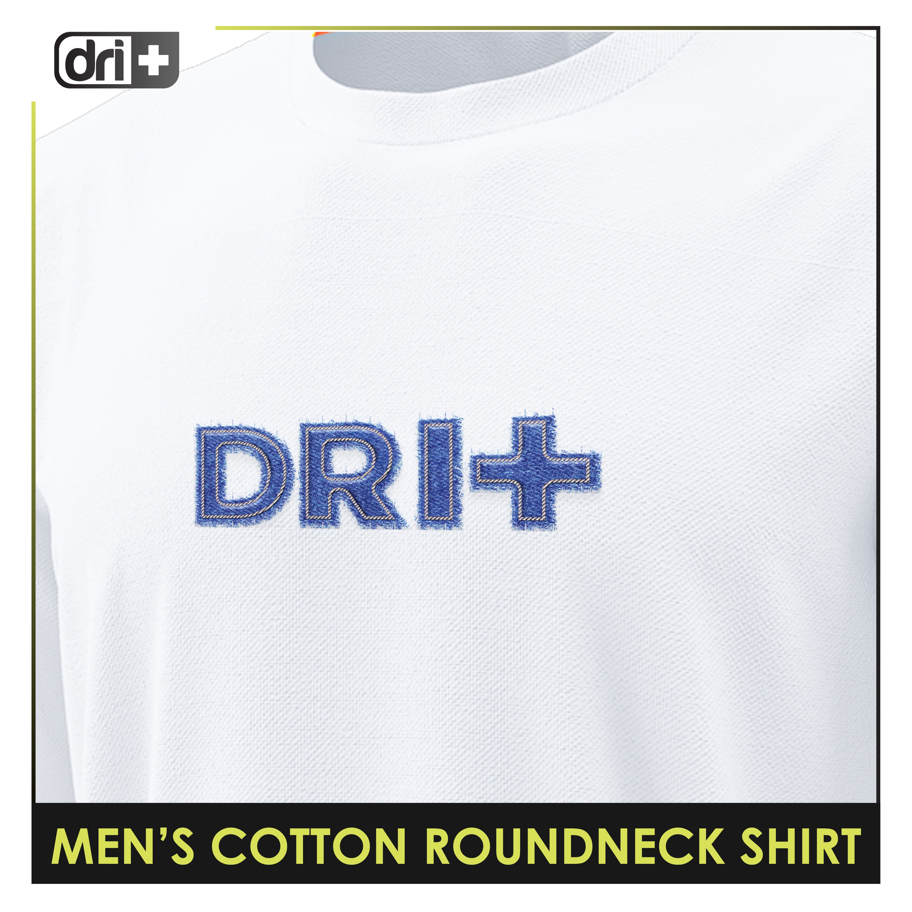Dri Plus Men’s Anti-Odor Sweat Wicking Cotton Roundneck Shirt 1pc DUMSRC524