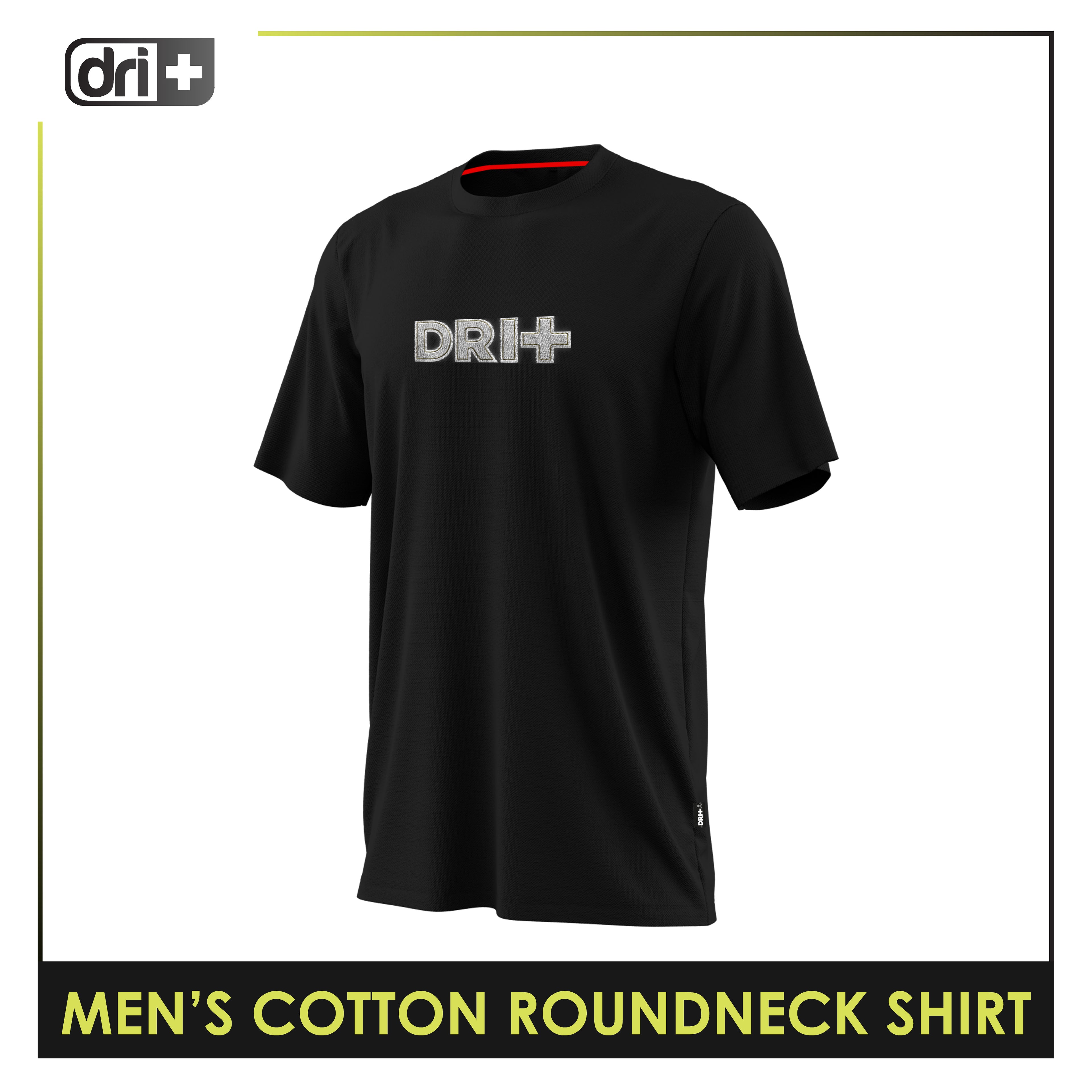 Dri Plus Men’s Anti-Odor Sweat Wicking Cotton Roundneck Shirt 1pc DUMSRC524