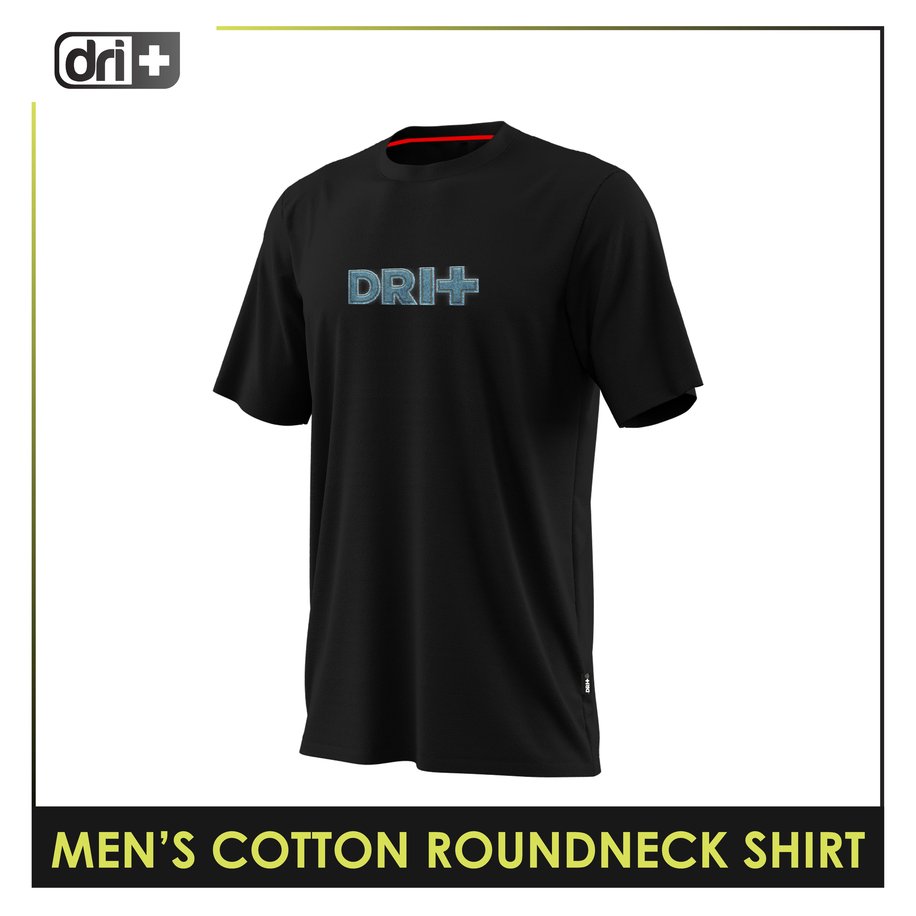 Dri Plus Men’s Anti-Odor Sweat Wicking Cotton Roundneck Shirt 1pc DUMSRC524