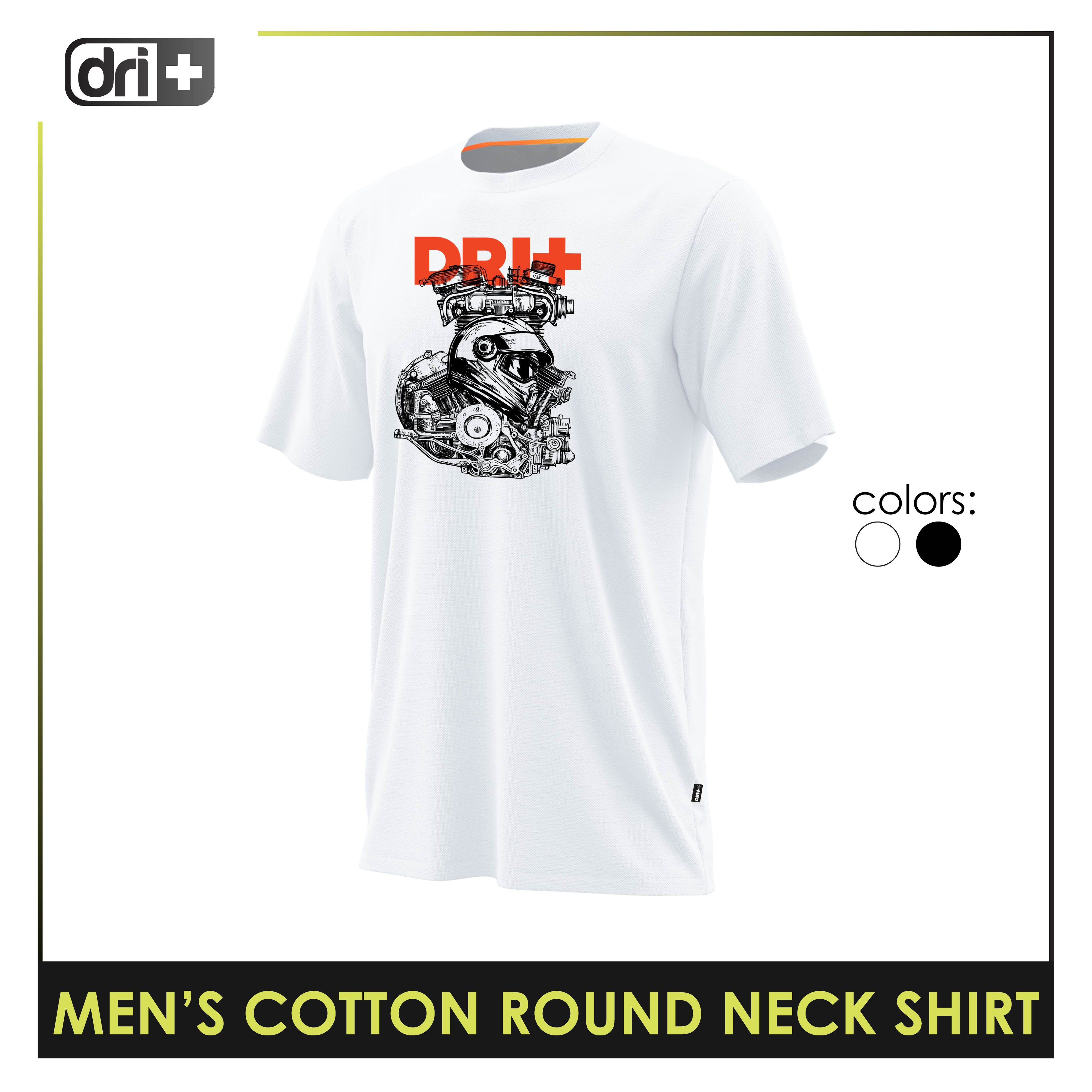Dri Plus Men’s Doripurasu Anti-Odor Sweat Wicking Cotton Roundneck Shirt 1 piece DUMSRC525