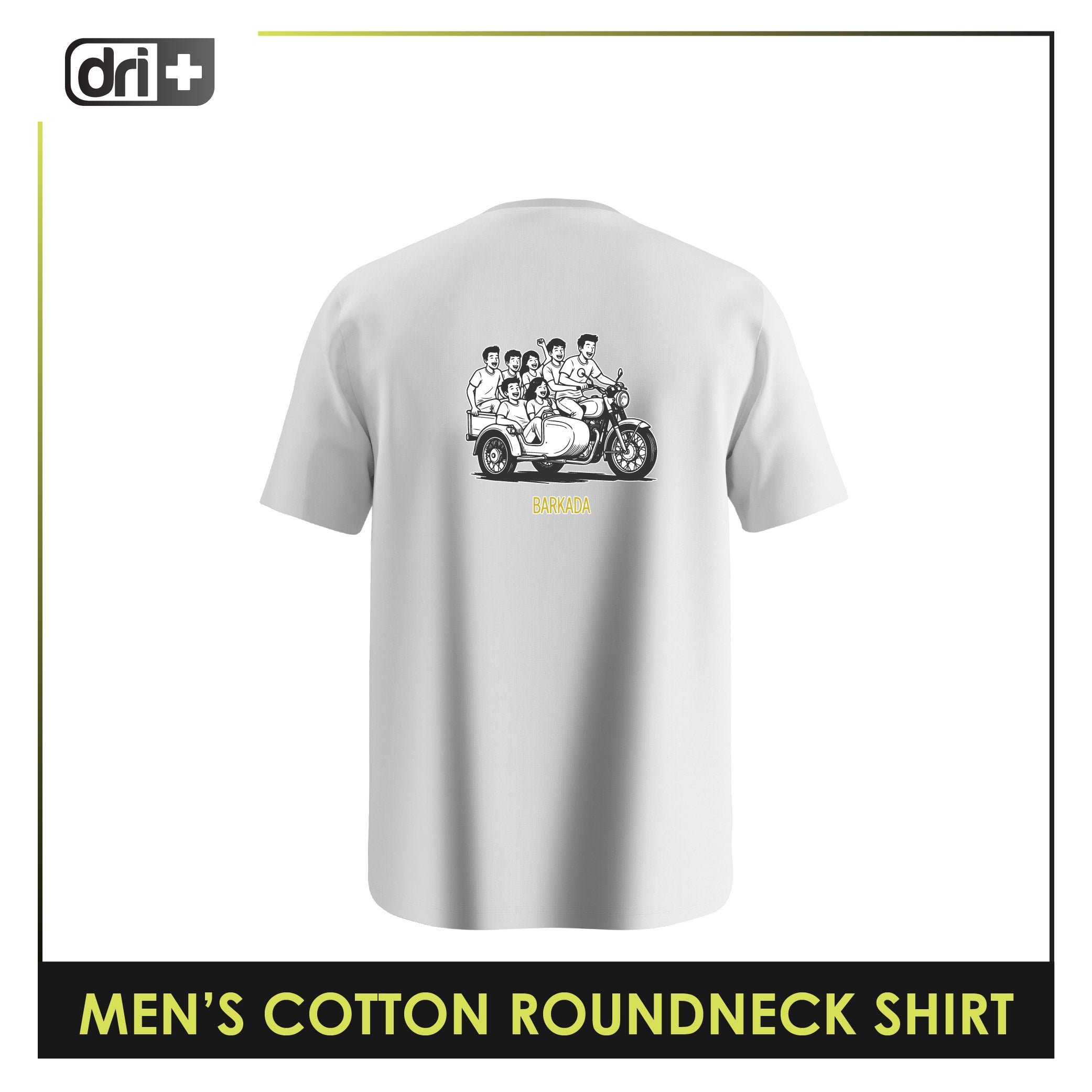 Dri plus Men's Cooltura Anti-Odor Sweat Wicking Cotton Roundneck Shirt 1 piece DUMSRC615