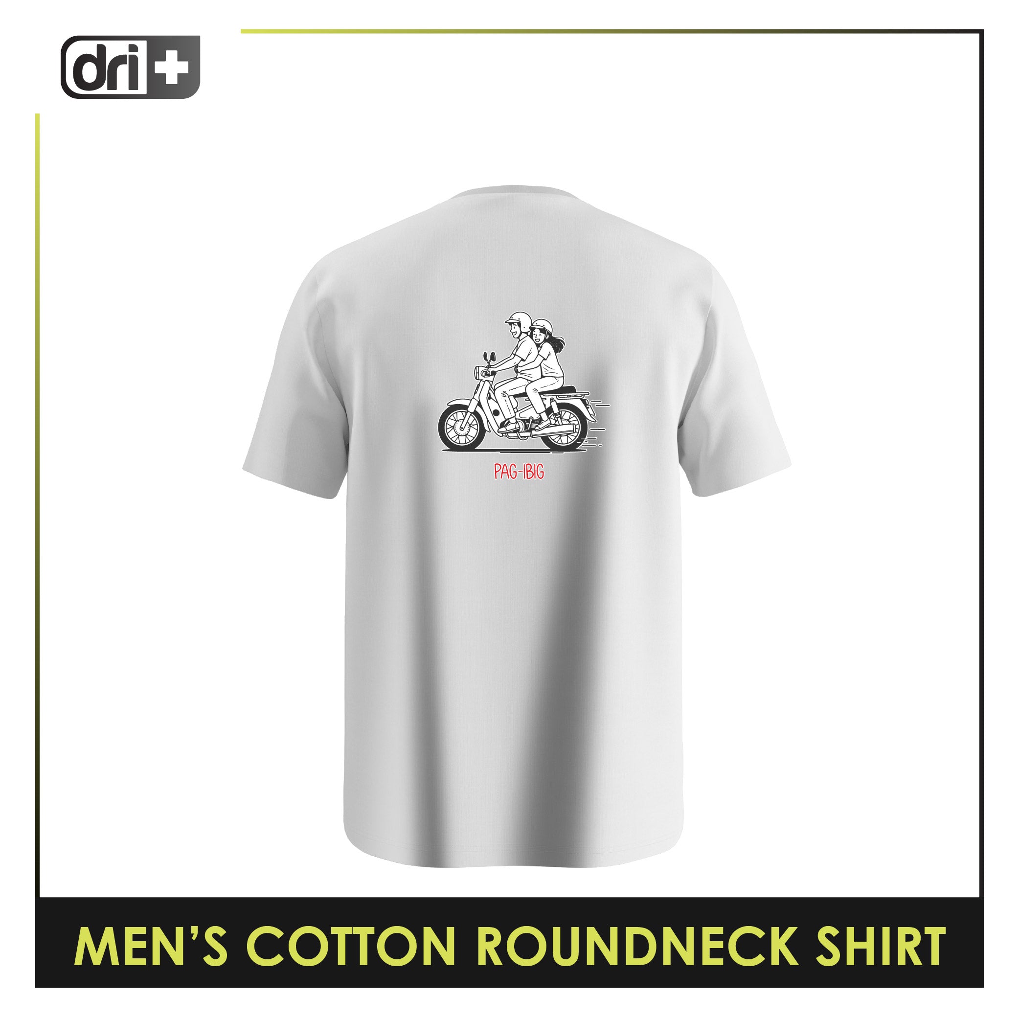 Dri plus Men's Cooltura Anti-Odor Sweat Wicking Cotton Roundneck Shirt 1 piece DUMSRC615