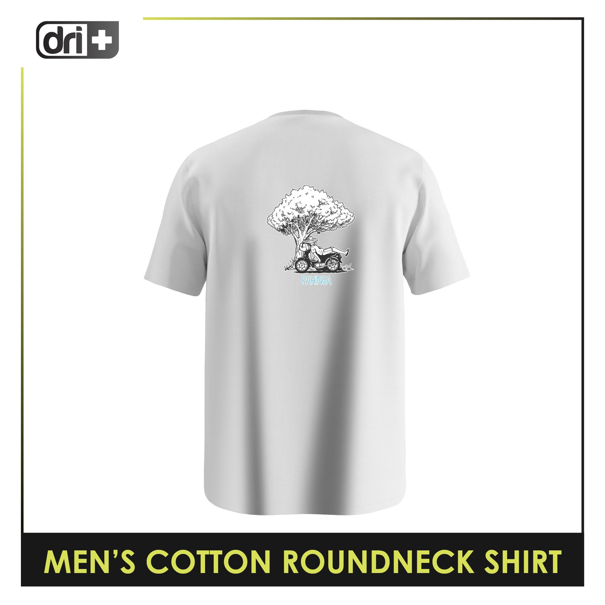 Dri plus Men's Cooltura Anti-Odor Sweat Wicking Cotton Roundneck Shirt 1 piece DUMSRC615