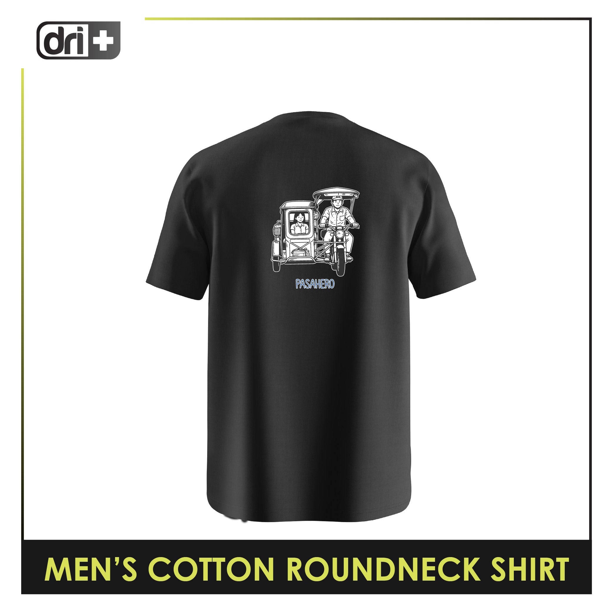 Dri plus Men's Cooltura Anti-Odor Sweat Wicking Cotton Roundneck Shirt 1 piece DUMSRC615