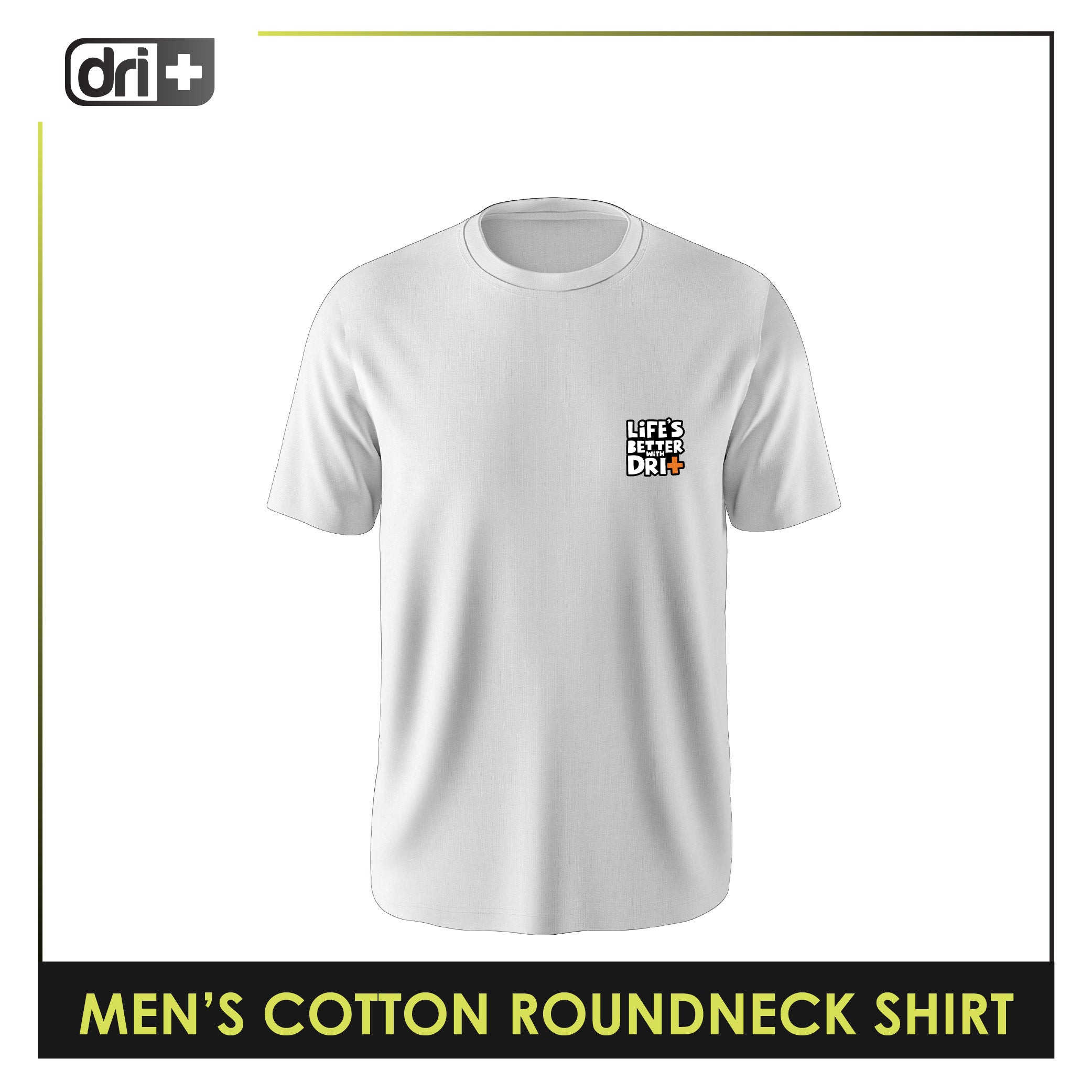 Dri plus Men's Cooltura Anti-Odor Sweat Wicking Cotton Roundneck Shirt 1 piece DUMSRC615