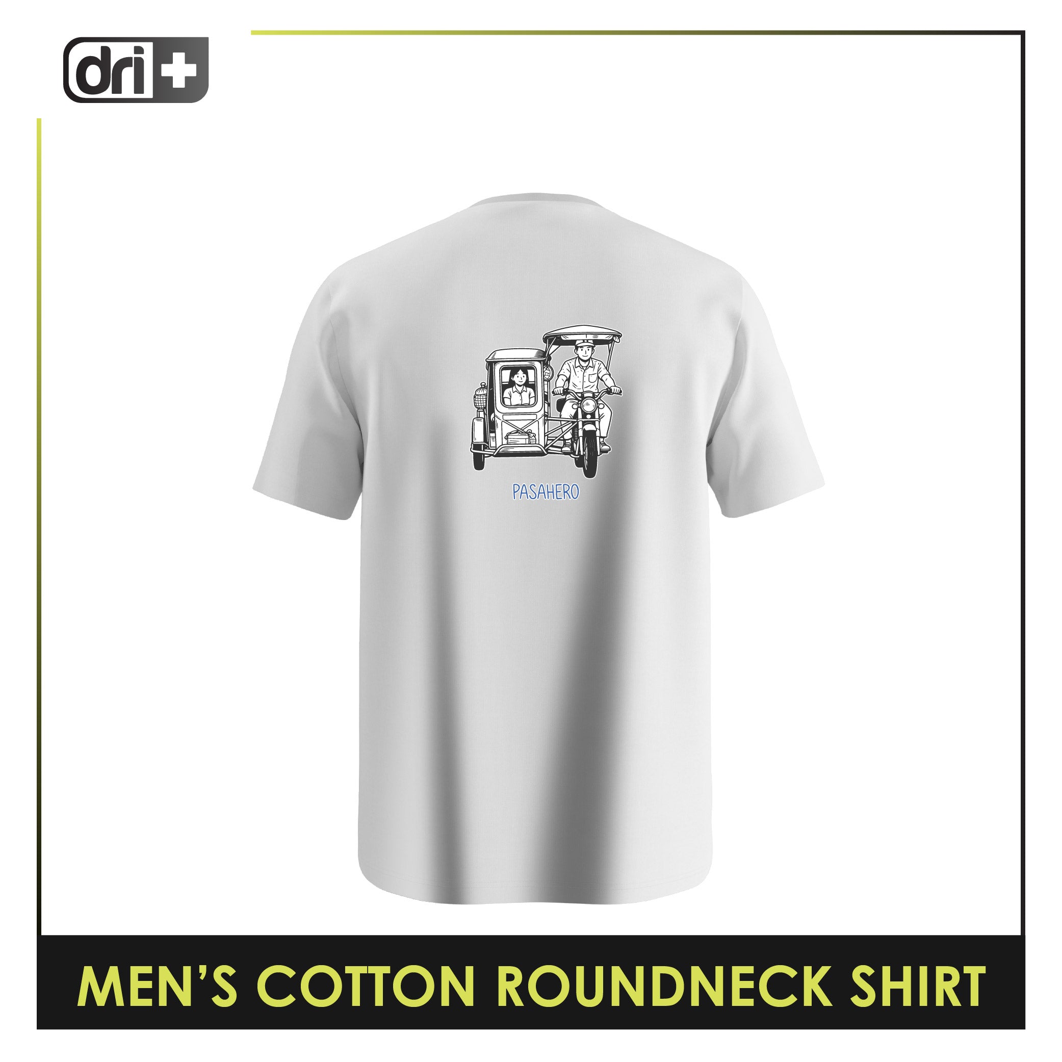Dri plus Men's Cooltura Anti-Odor Sweat Wicking Cotton Roundneck Shirt 1 piece DUMSRC615