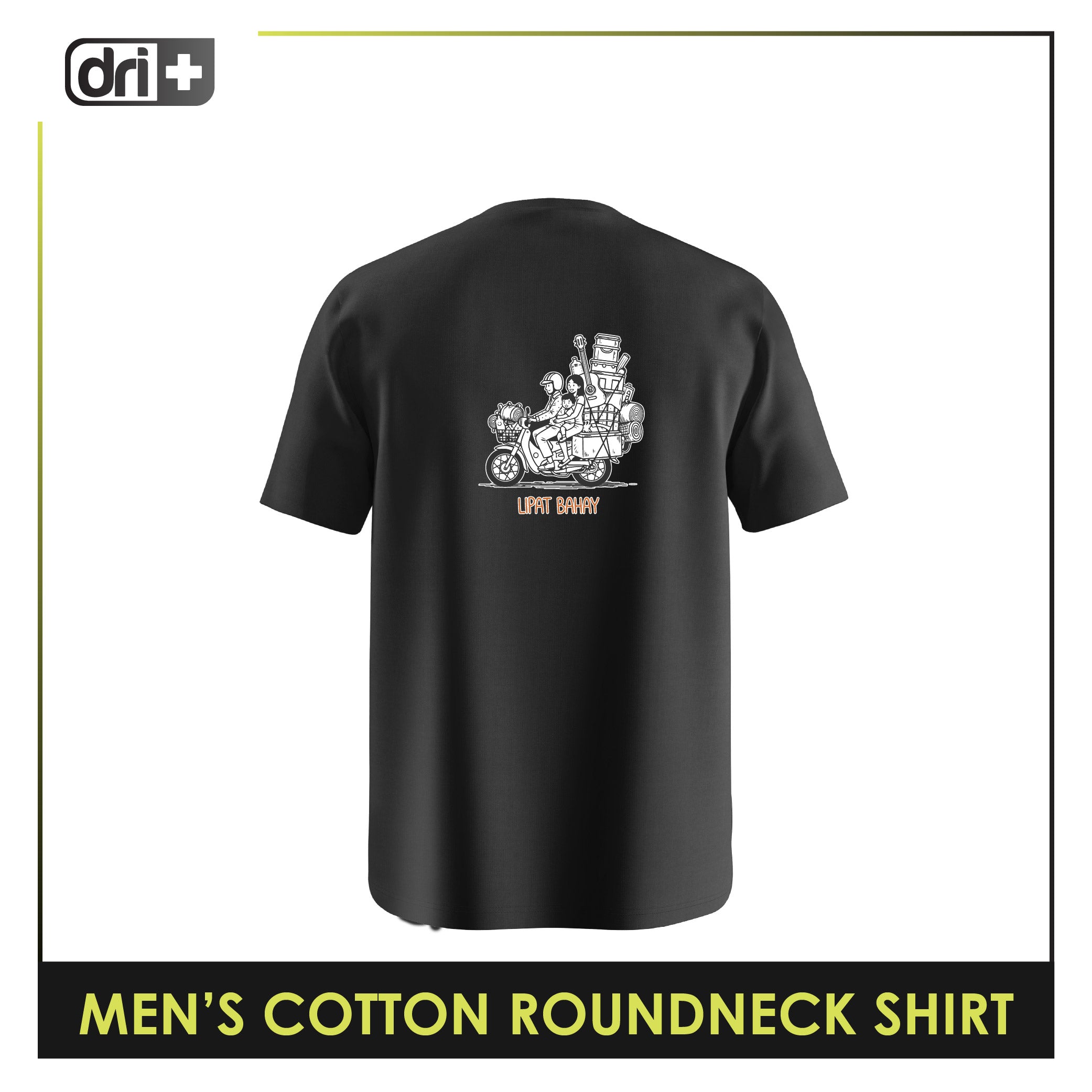 Dri plus Men's Cooltura Anti-Odor Sweat Wicking Cotton Roundneck Shirt 1 piece DUMSRC615