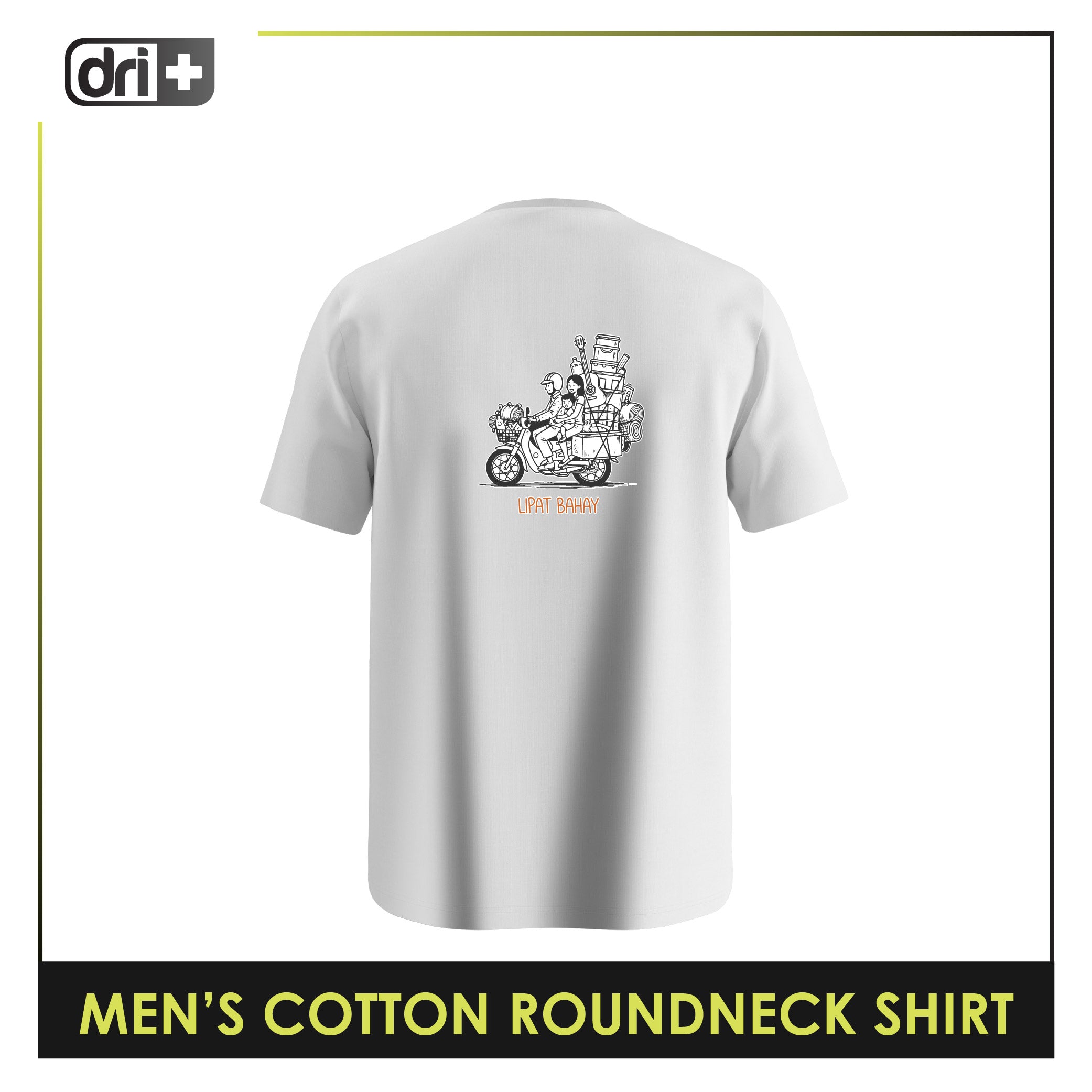 Dri plus Men's Cooltura Anti-Odor Sweat Wicking Cotton Roundneck Shirt 1 piece DUMSRC615