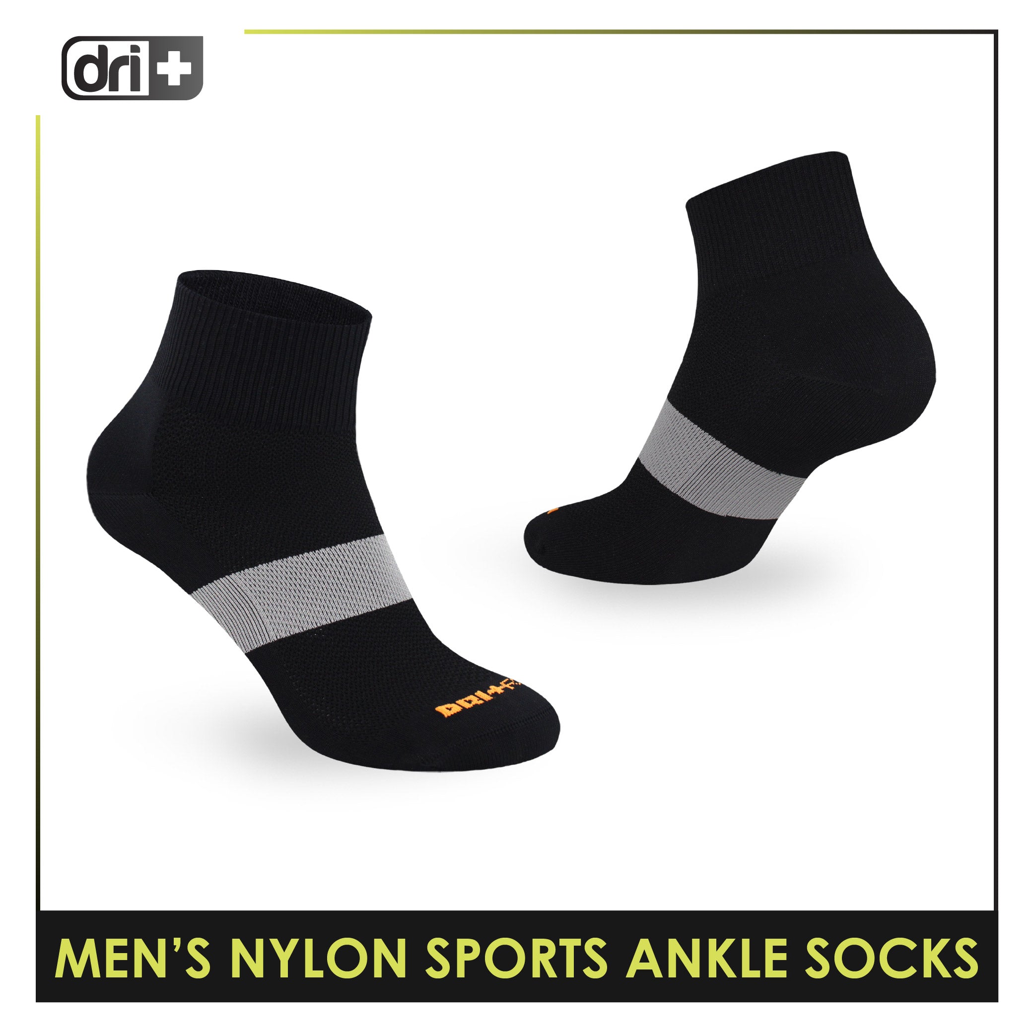 Dri Plus Run Men’s Nylon Sports Ankle Socks 1 pair in 1 pack EMNANAS