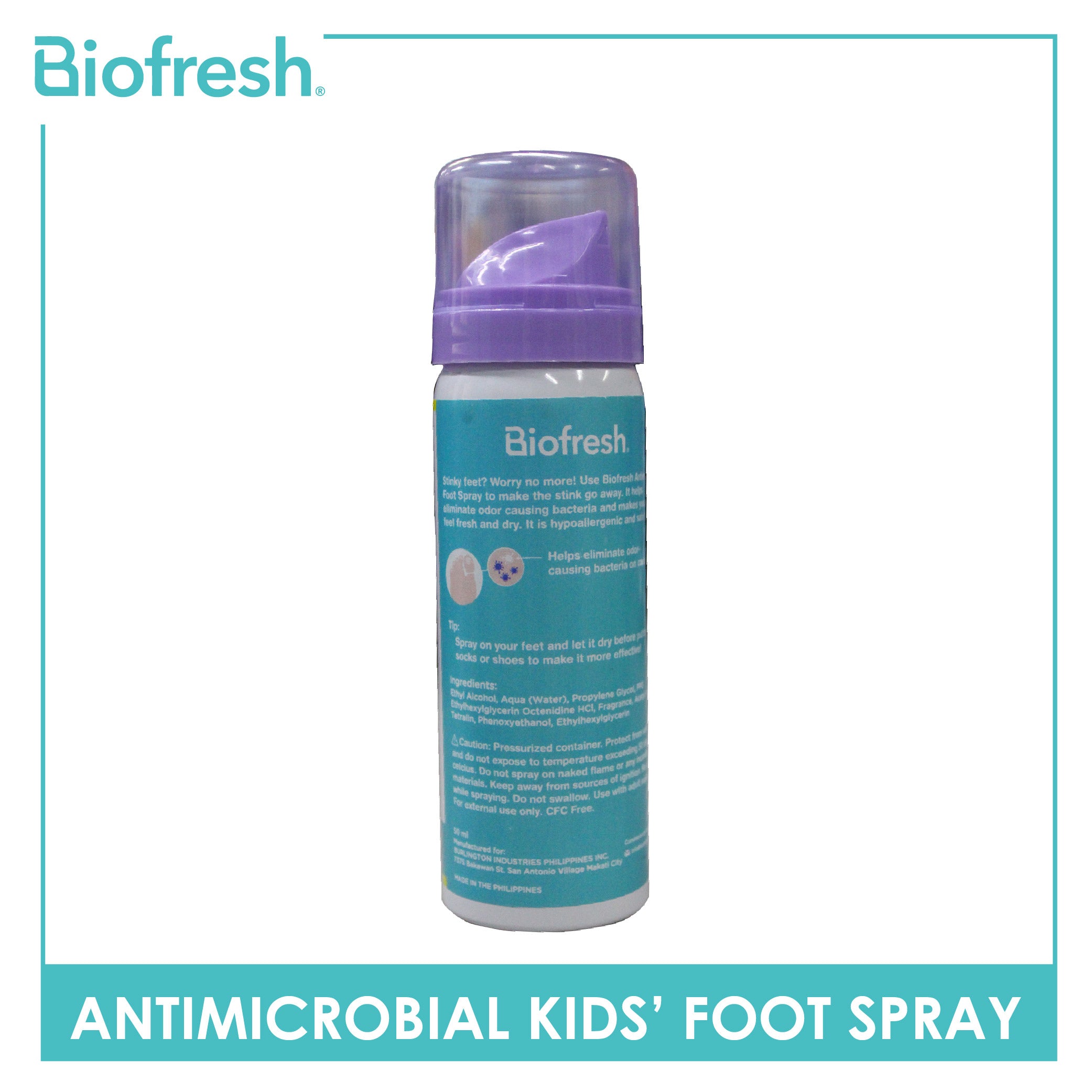 Biofresh Antimicrobial Kids' Foot Spray 50ml FCFS01