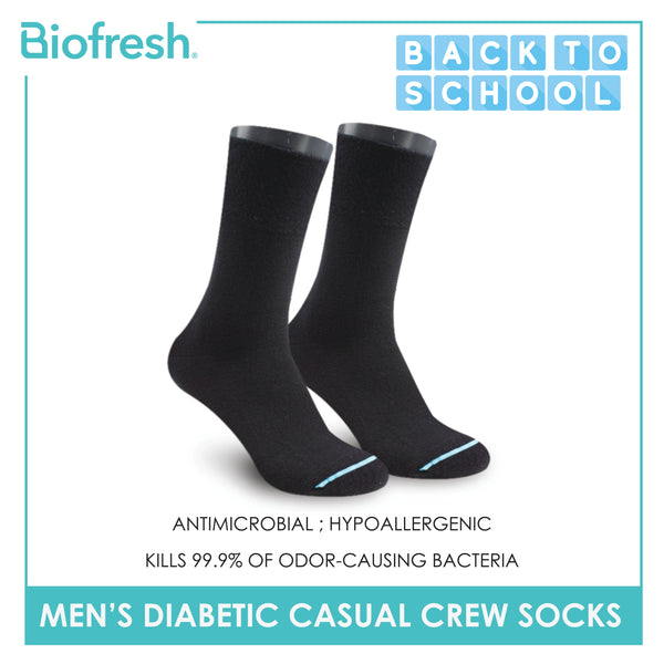 Biofresh Mens Diabetic Thin Casual Crew Socks 1 pair FMD5