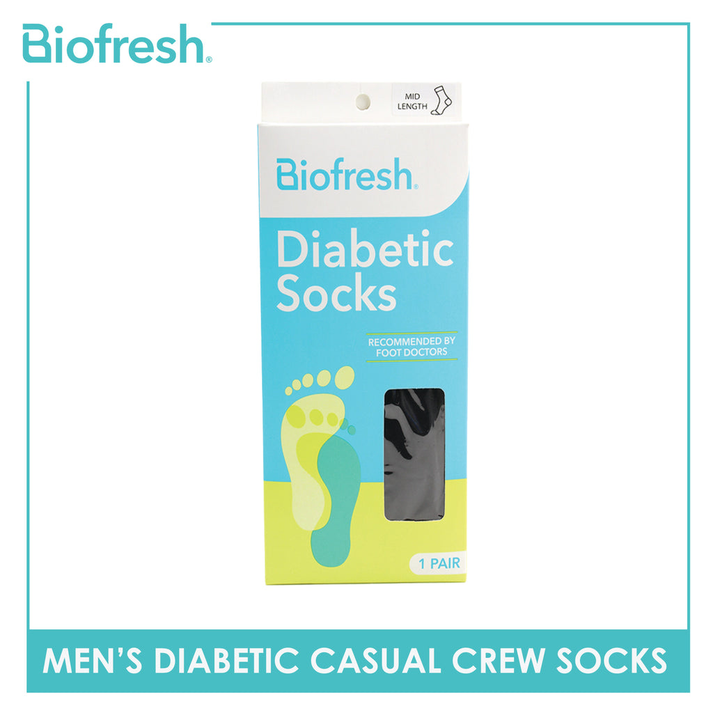 Biofresh Mens Diabetic Thin Casual Crew Socks 1 pair FMD5