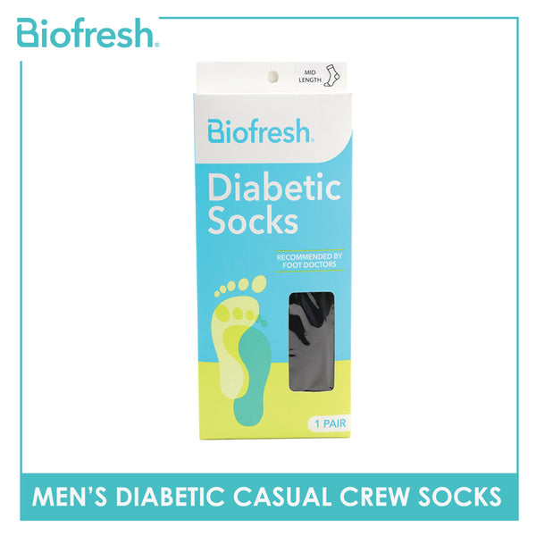 Biofresh Mens Diabetic Thin Casual Crew Socks 1 pair FMD5