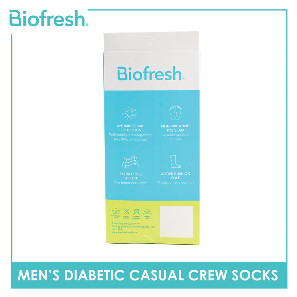 Biofresh Mens Diabetic Thin Casual Crew Socks 1 pair FMD5